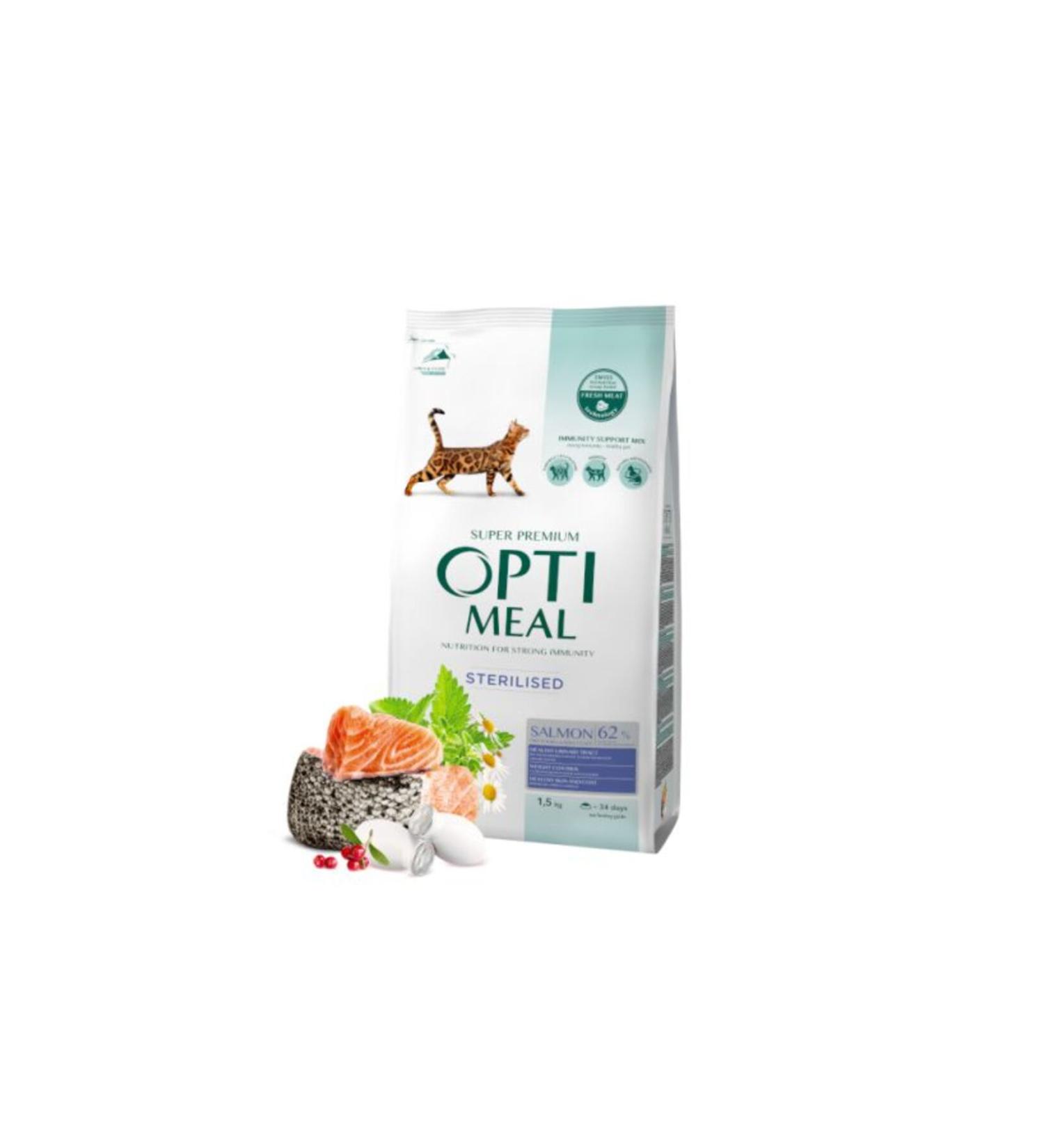 OptiMeal Salmon Sterilized Cat Food.1.5 Kg