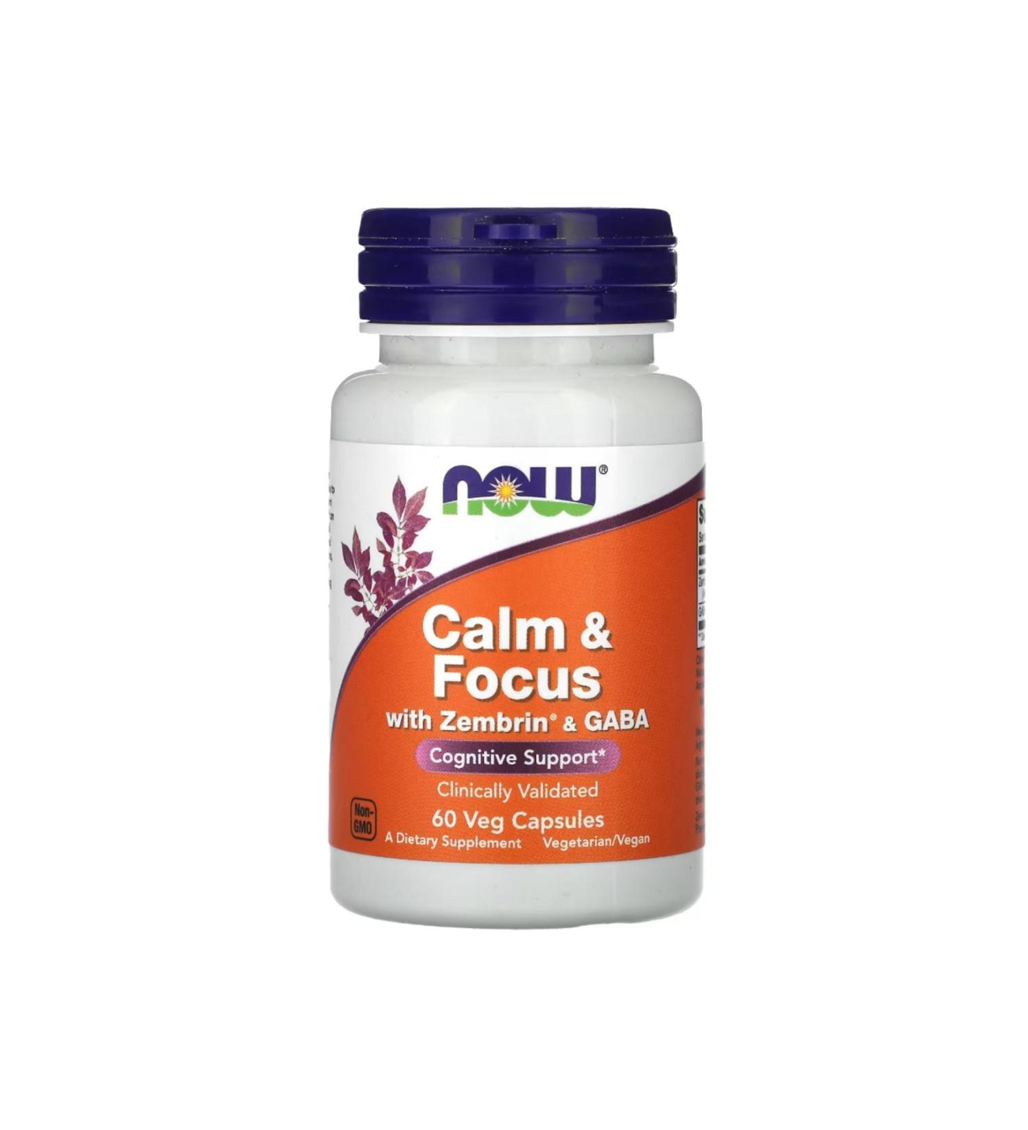 Now Foods Calm & Focus With Zembrin & GABA 60 Veg Capsules