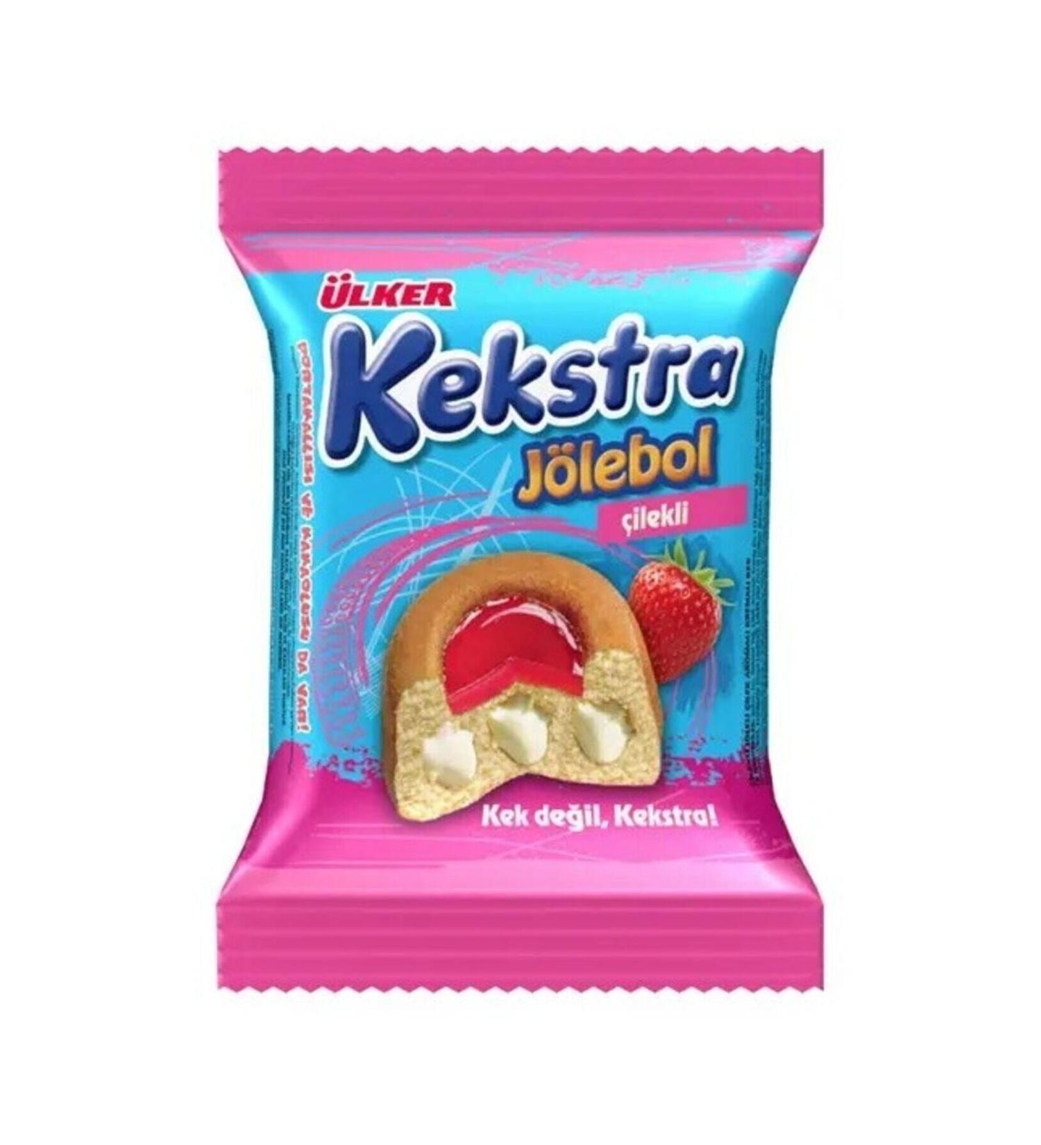 Ulker Kekstra Jellyball Cake Strawberry 40 Gr X 24 Pieces