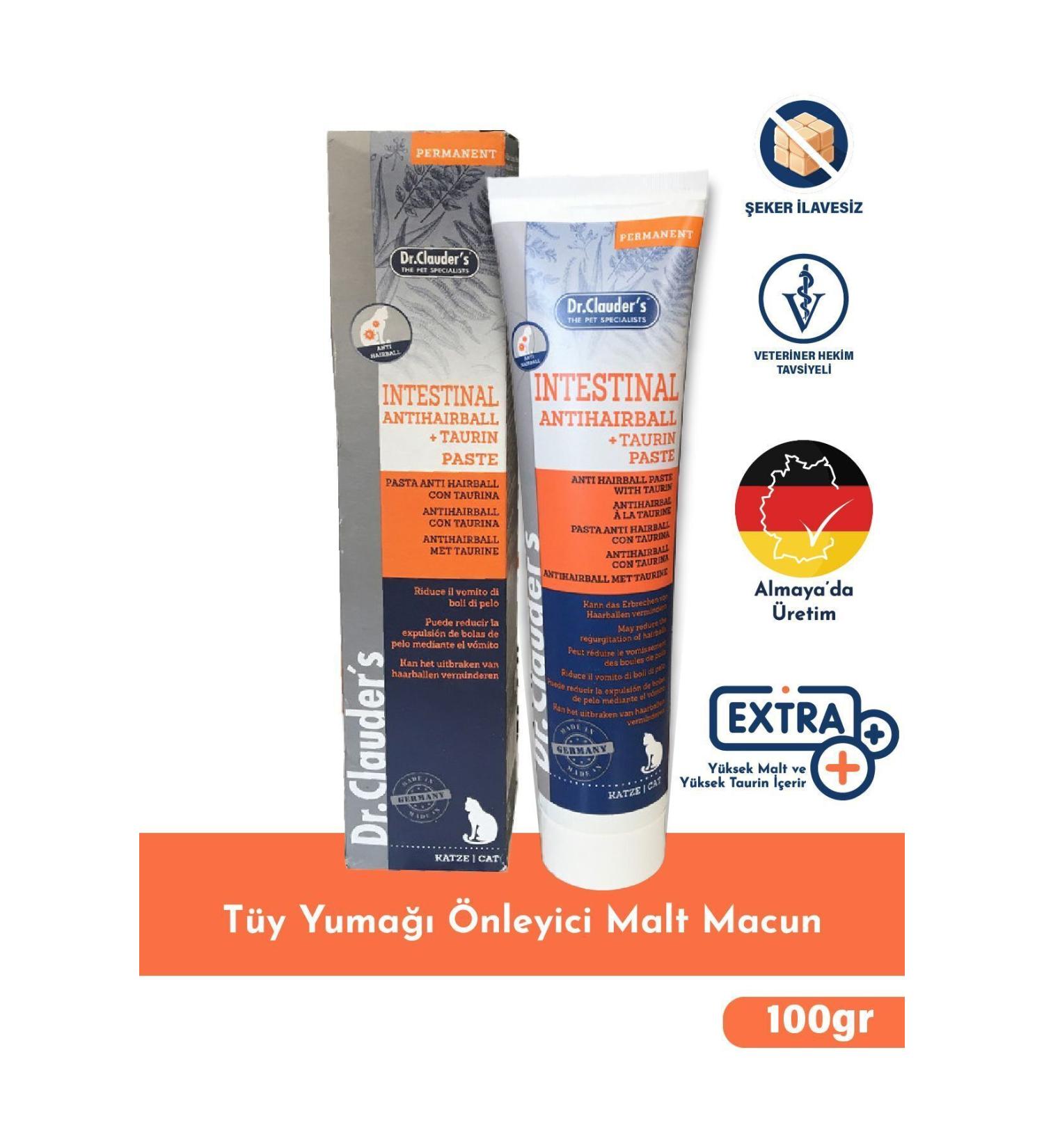 Dr. Clauder Dr.clauder's Intestinal Antihairball+taurine Malt 100gr - Buy Online on GoSupps.com