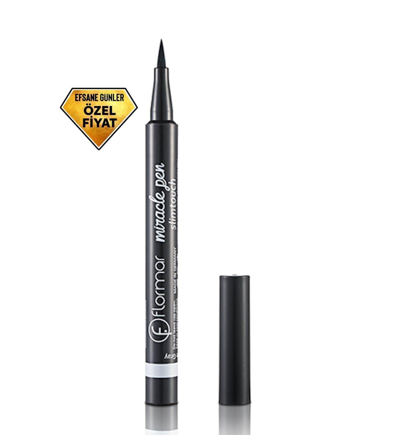 Flormar Dark Gray Eyeliner - Miracle Pen Slim Touch Hematite Gray 8690604259045