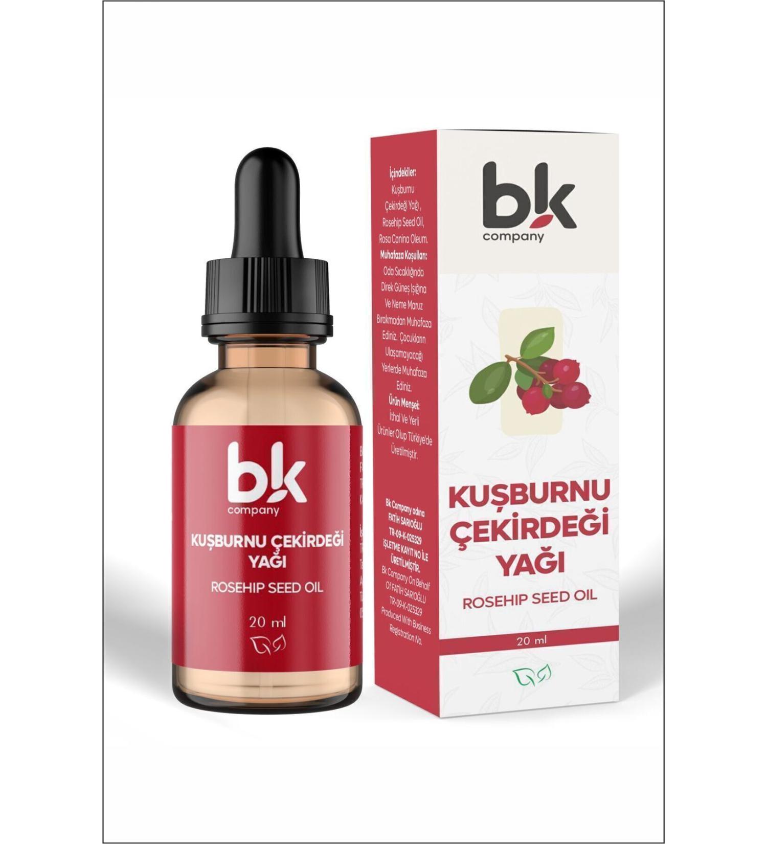 BK COMPANY Rosehip Seed Oil - Anti-Stain and Brightening Natural and Pure Oil (SERUM) - 20ml For Skin - Buy Online on GoSupps.com