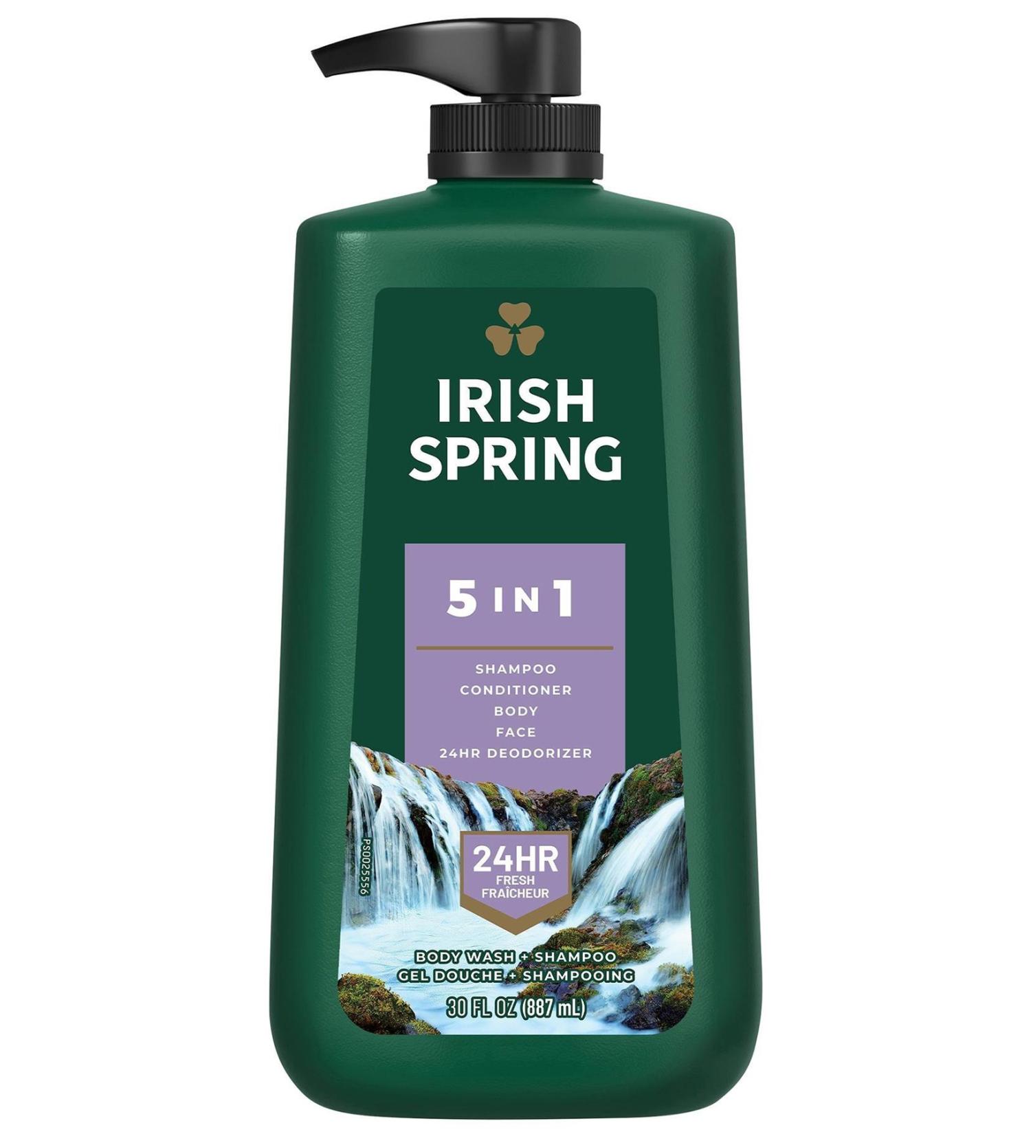 Irish Spring 5in1 Shampoo + Full Body Wash 887ML