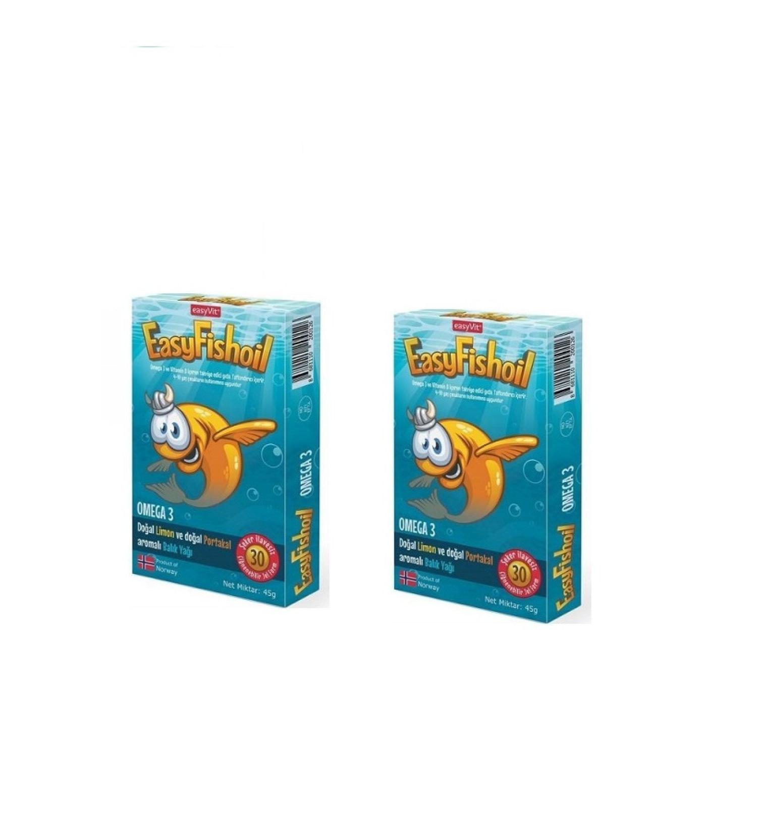 Easy Fishoil Easy Fish Oil Chewable No Sugar Added Flavored 30 Tablets for Children*3