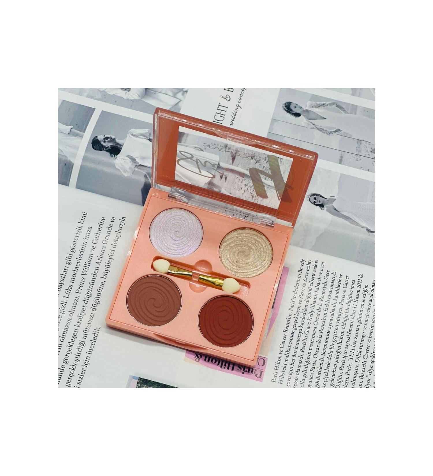 sevencool Highlighter & Blush Palette 4 Pieces
