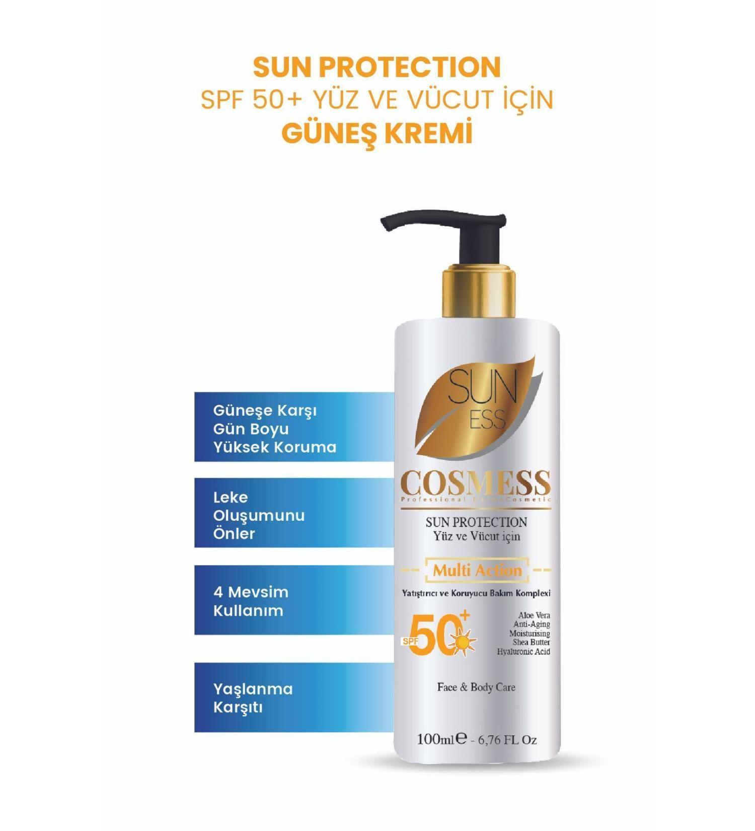 Cosmess 50 Spf Sunscreen - Face and Body Protector 100 ml - Suness