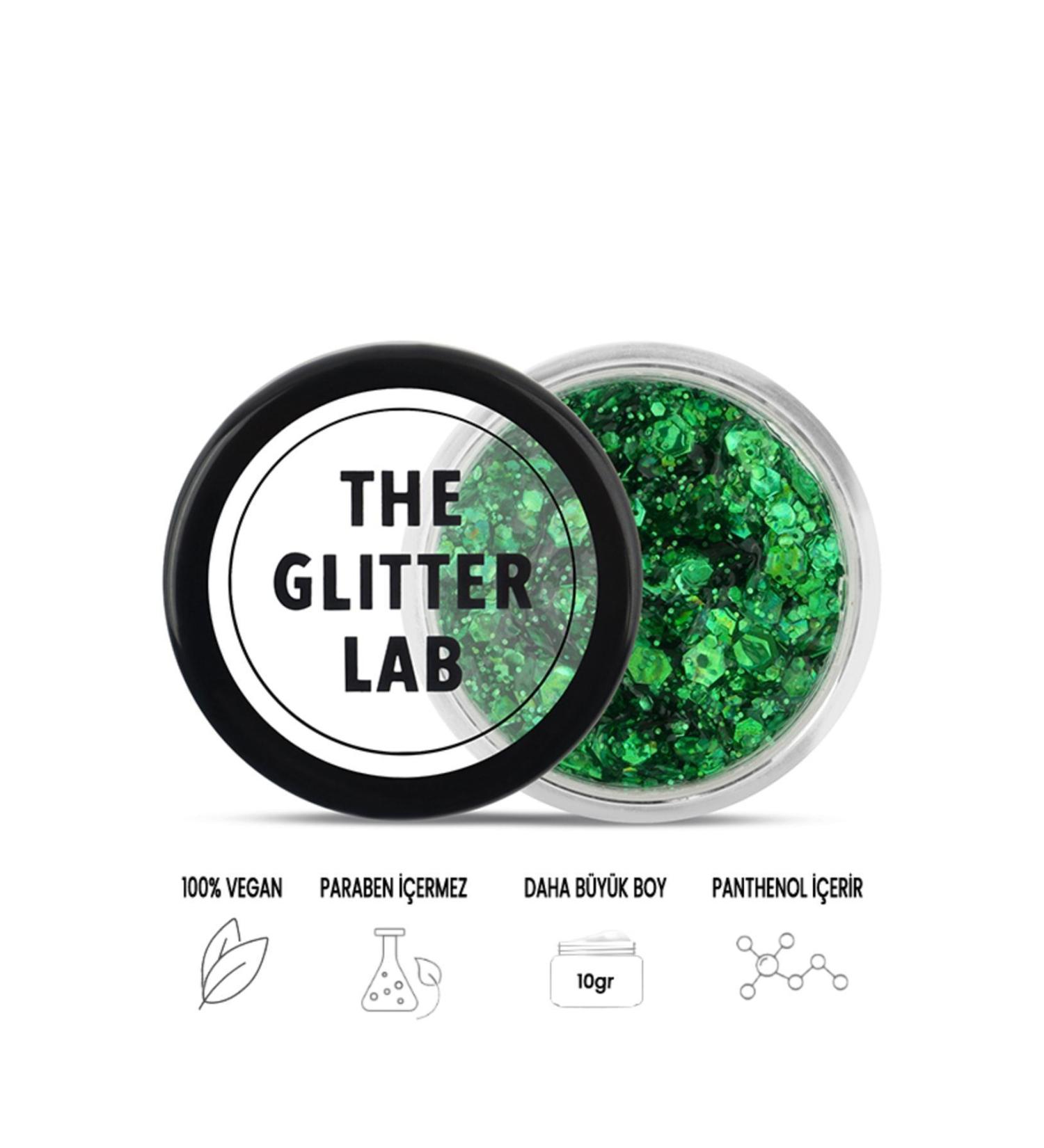 The Glitter Lab Gel Form Shiny Glitter - Emerald Green - Buy Online on GoSupps.com
