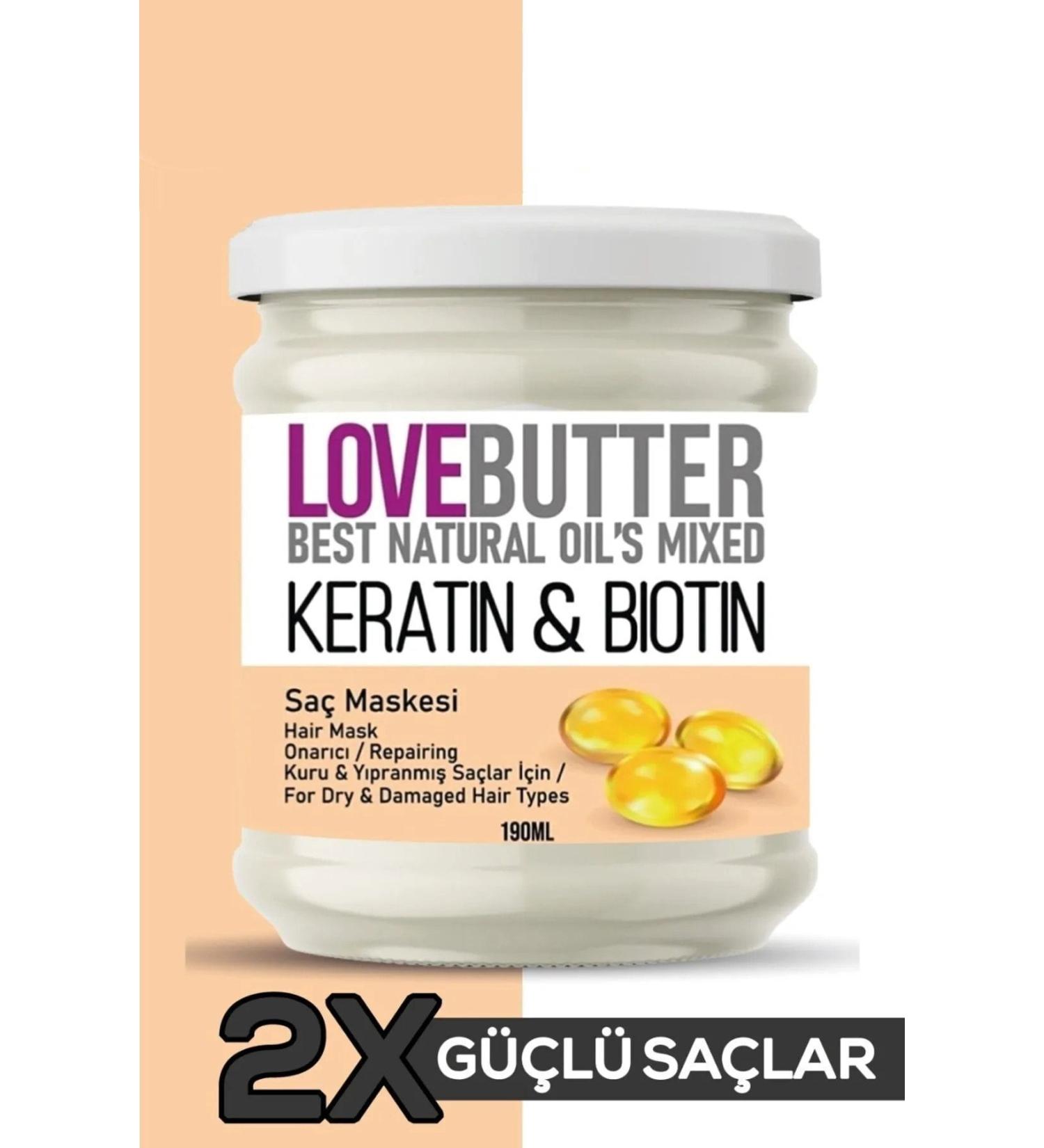 LOVE BUTTER Keratin & Biotin Repair Hair Mask for Dry and Damaged Hair 190ml