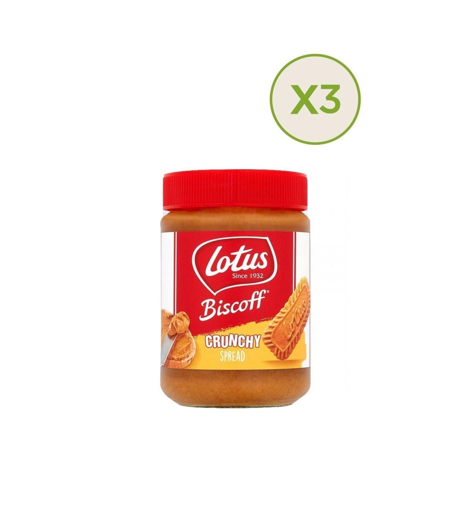 Lotus Biscoff Crunchy Spreadable Crispy Caramelized Biscuit Paste 380 Gr. X 3