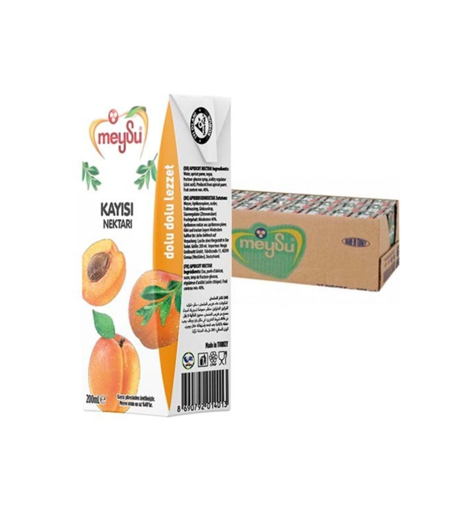 Meysu Apricot Nectar Fruit Juice 200 ml 1 Box x 27