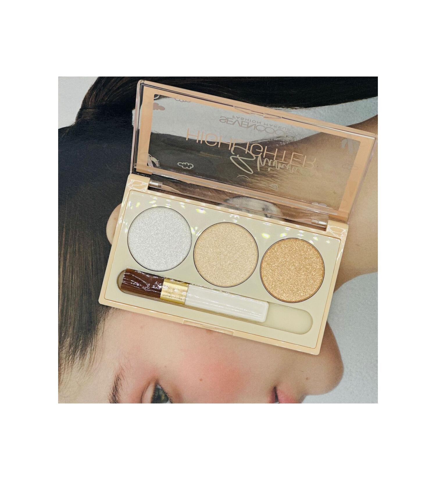 sevencool 3-Piece Highlighter Palette