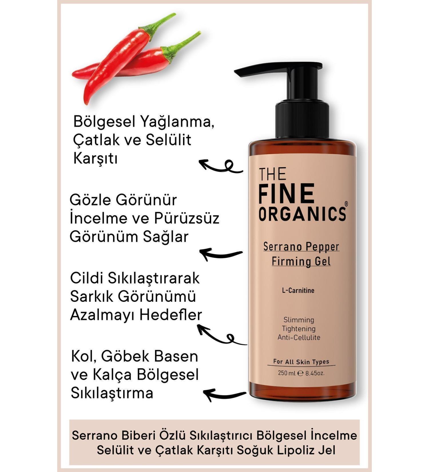 THE FINE ORGANICS Serrano Pepper Extract Firming Regional Slimming Anti-Cellulite and Anti-Stretch Cold Lipolysis Gel 250ml - Buy Online on GoSupps.com