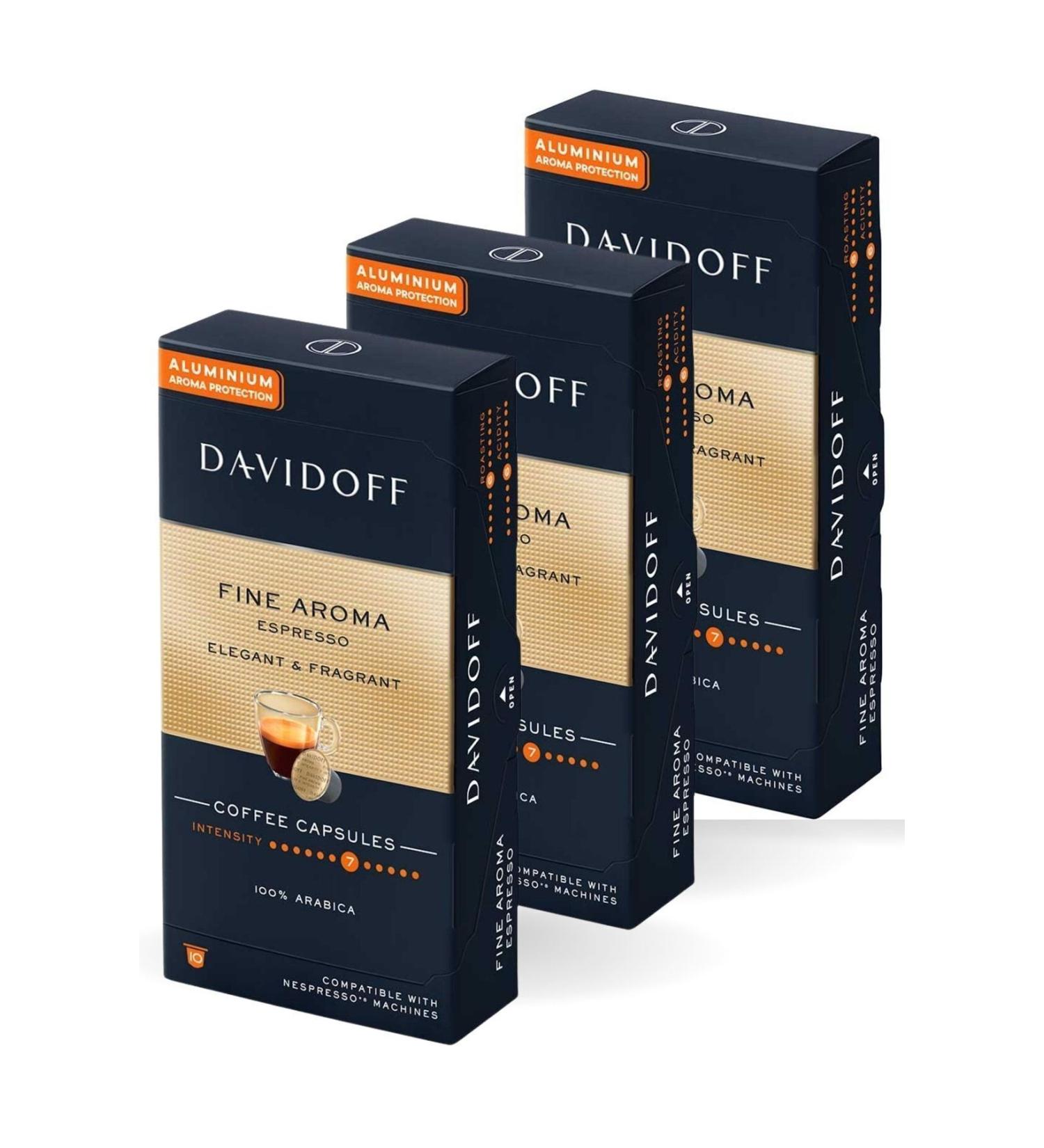 Davidoff Fine Aroma Espresso Elegant & Fragrant Aluminium Capsule Coffee 3x10 (Compatible with Nespresso) - Buy Online on GoSupps.com