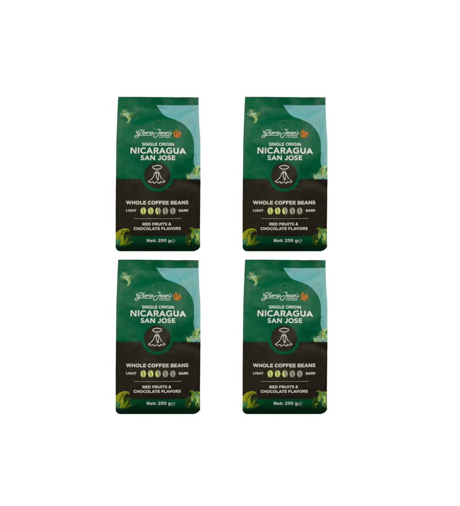Gloria Jean's Coffees Gloria Jean's Nicaragua 250 Gr Pack of 4 - Buy Online on GoSupps.com