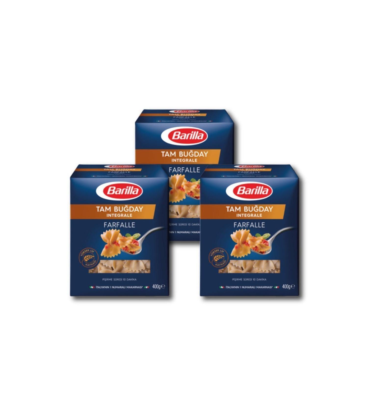 Barilla Whole Wheat Integrale Farfalle Pasta 400 GX 3 Pieces