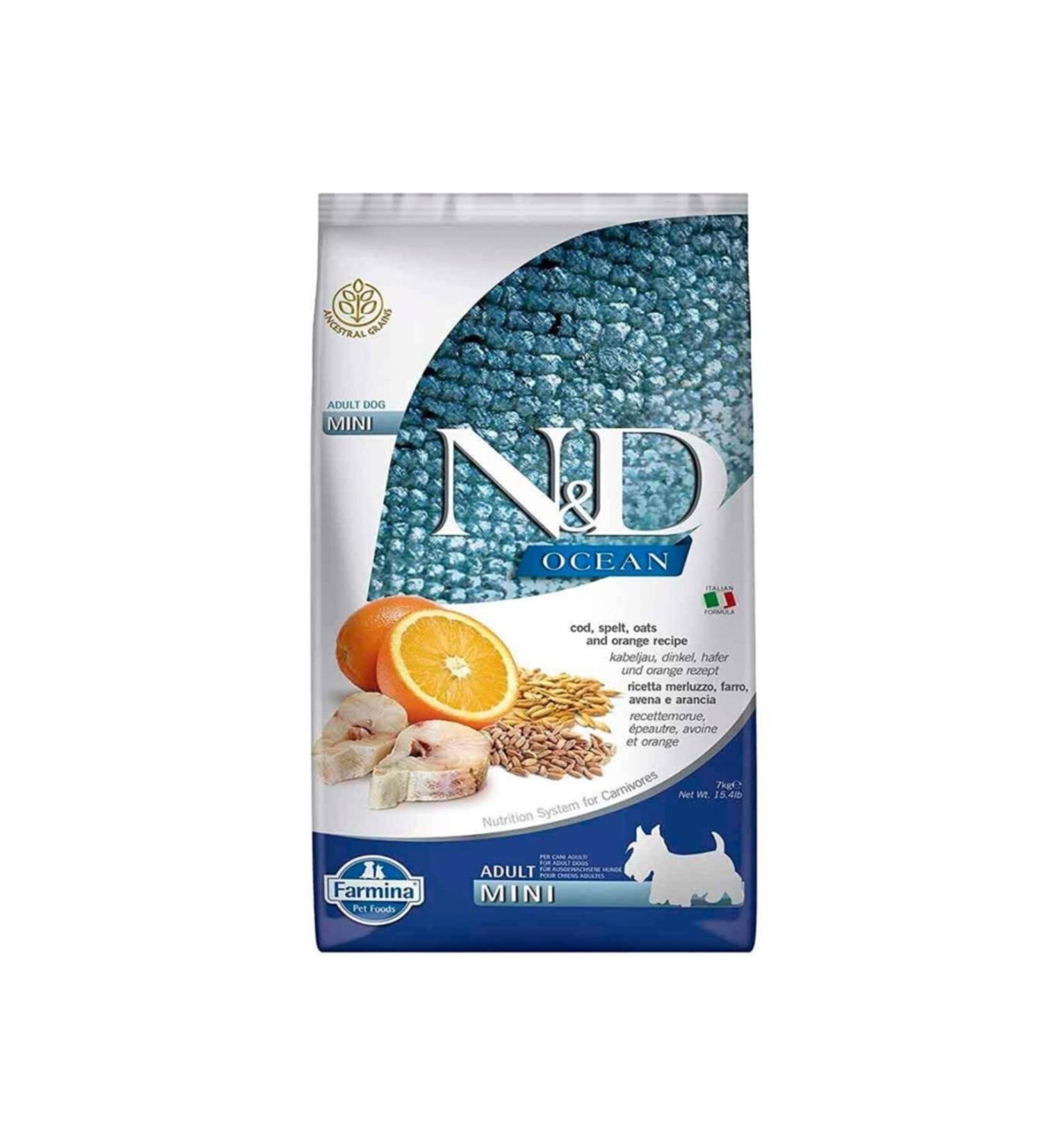 N & D Ocean Low Grain Cod Orange Adult Small Breed Dog Food - 7 Kg