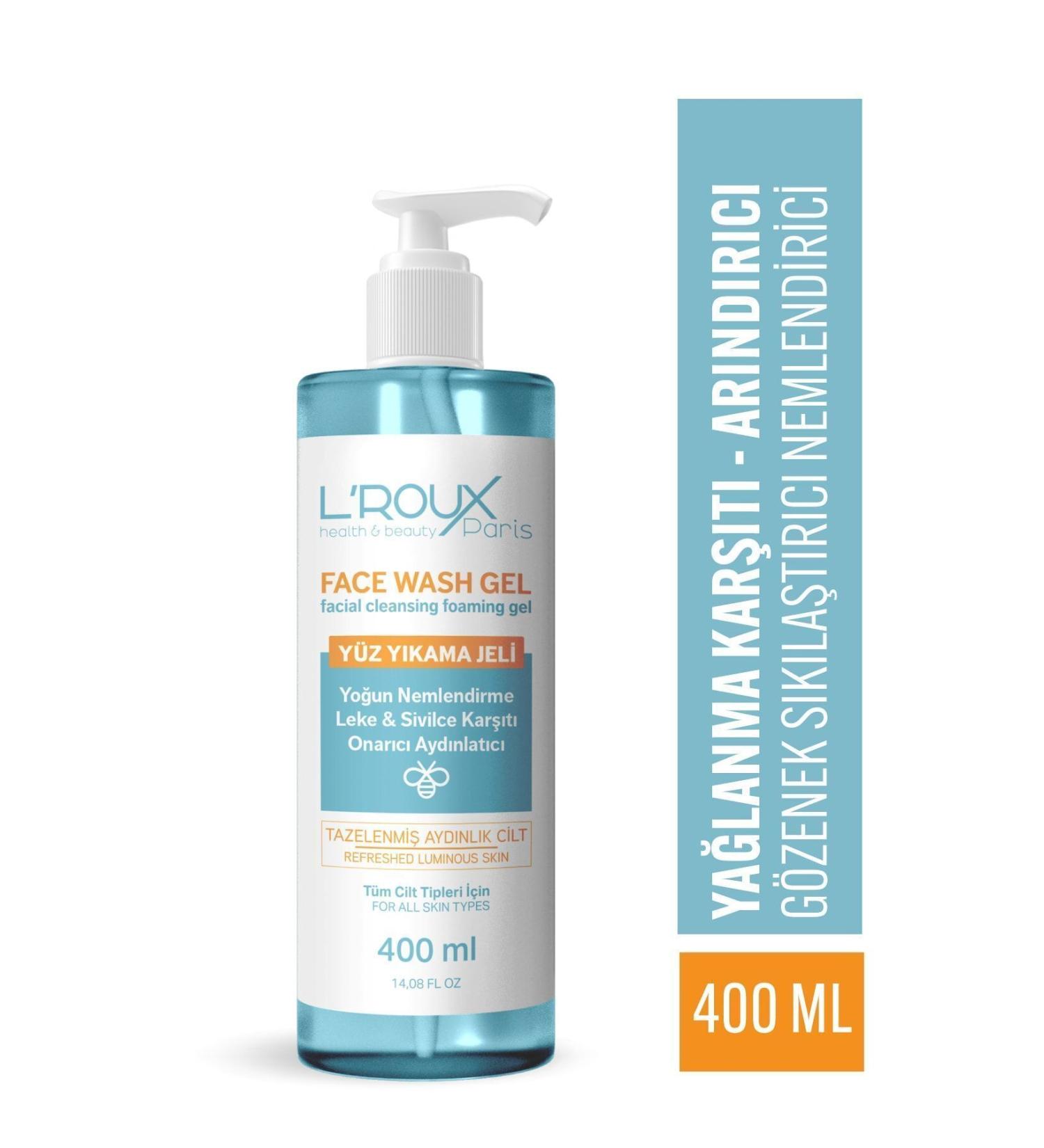 L'roux health & beauty Anti-Acne and Blackhead Purifying and Refreshing Facial Cleansing Gel 400 Ml