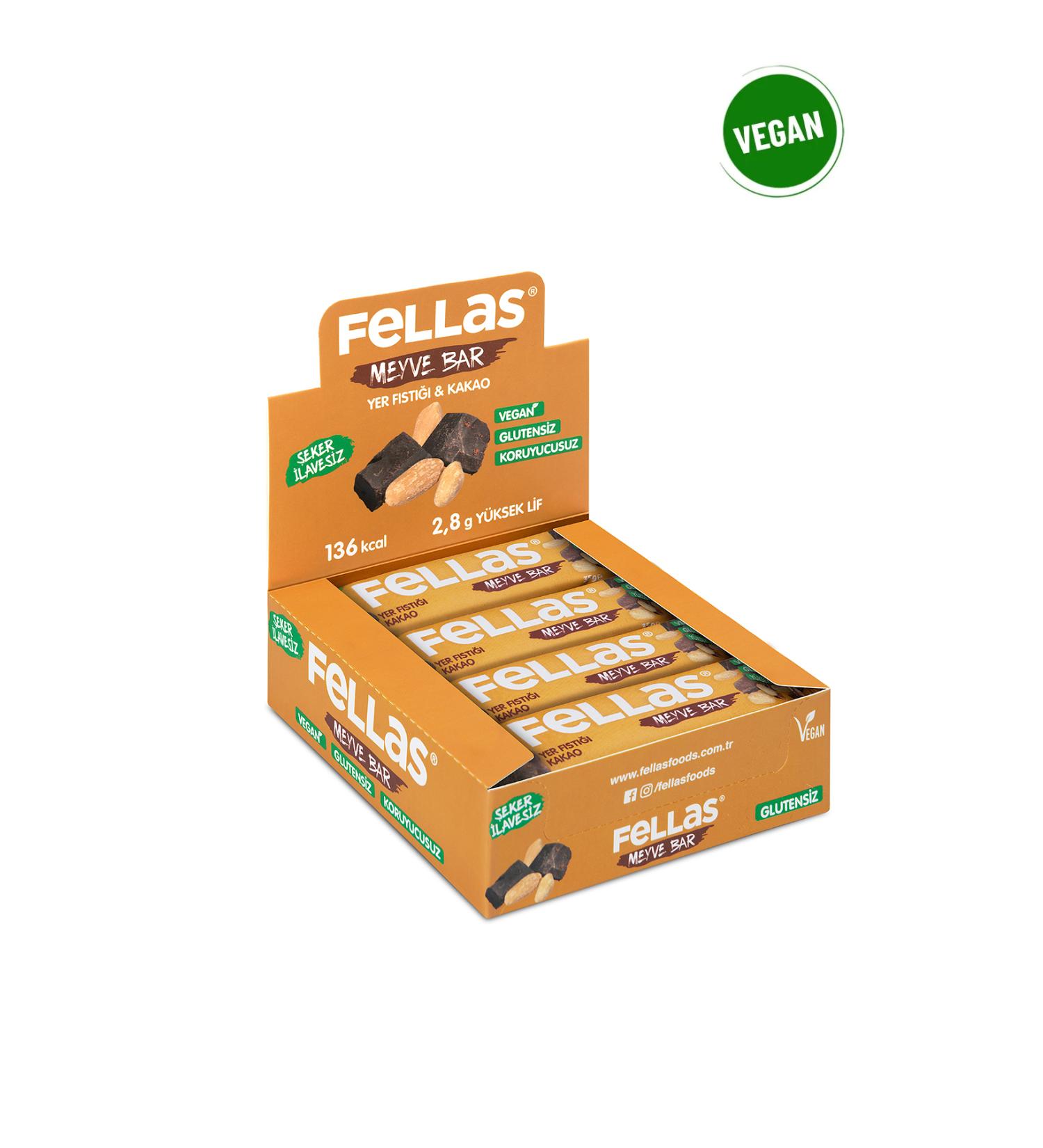 Fellas Fruit Bar - Peanut and Cocoa 35g x 12 Pieces - Buy Online on GoSupps.com