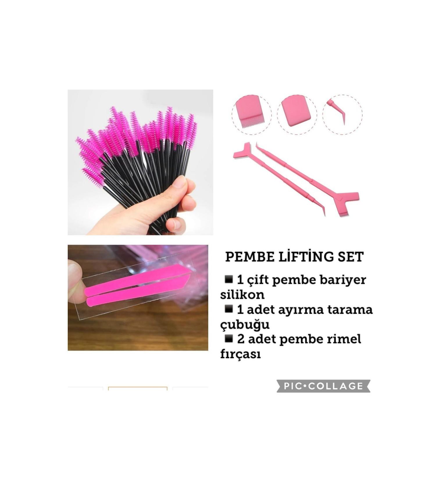 DFCOSMETICS Pink Eyelash Lift Set Ribbon Silicone For Short Lashes