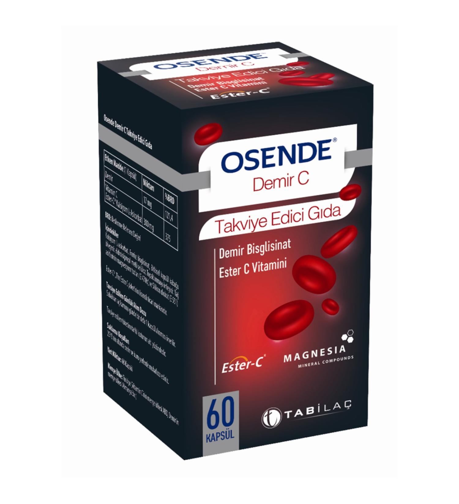 Osende Iron C Iron and Vitamin C Supplementary Food 60 Capsules