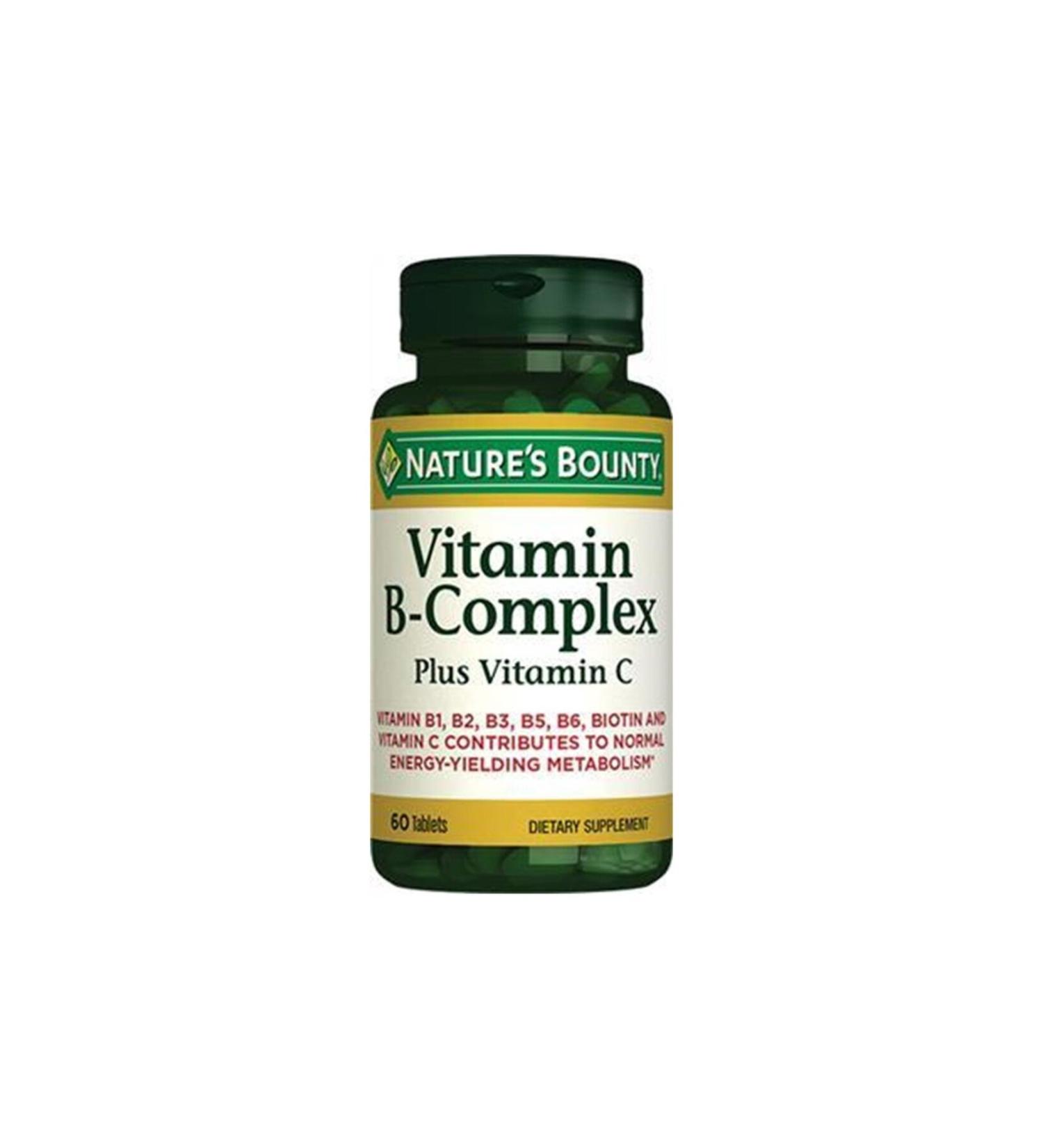 Natures Bounty Vitamin B-complex Plus Vitamin C Multivitamin Food Supplement 60 Tablets