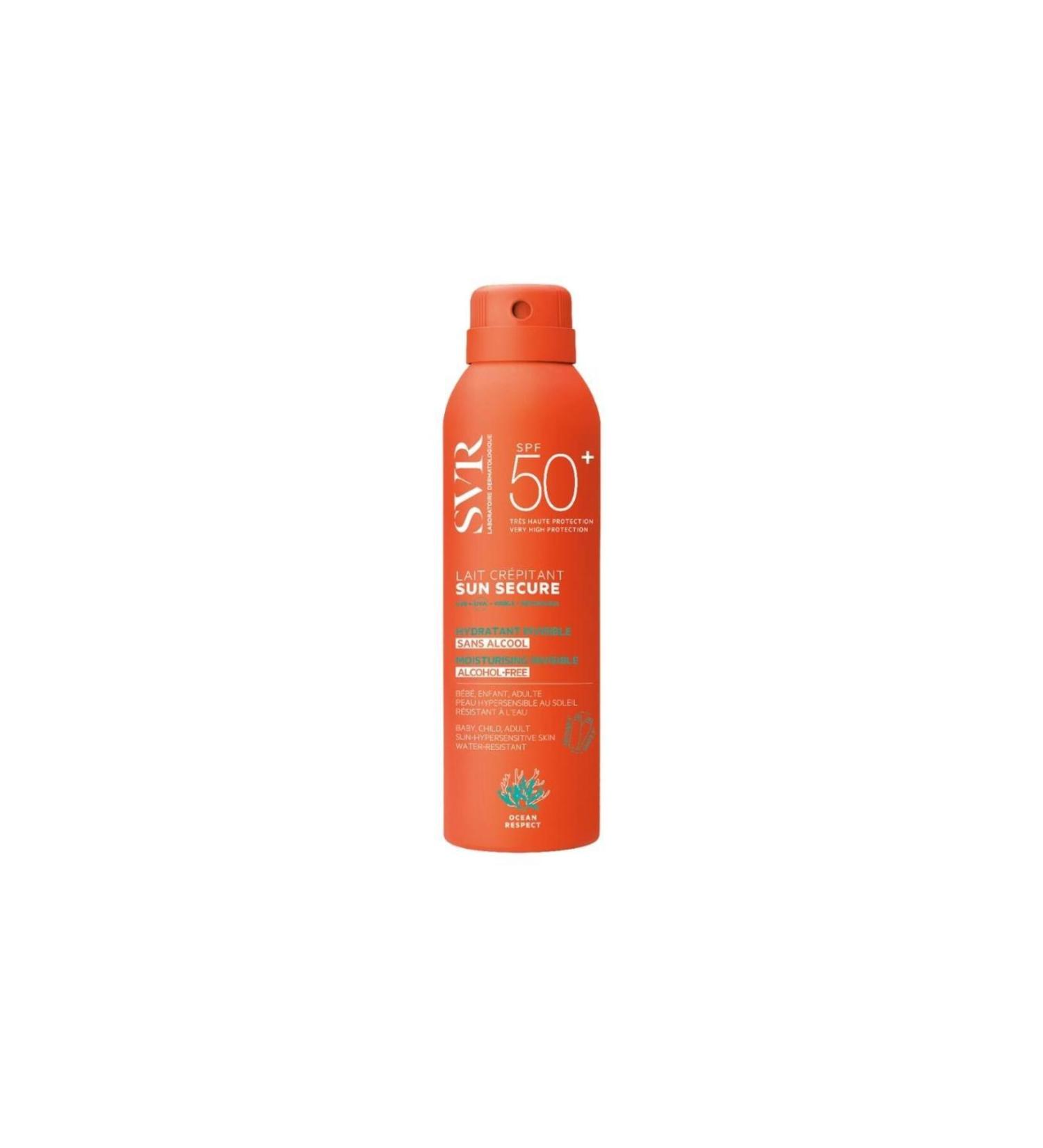 SVR Sun Secure Lait Crepidant Spf50+ Sunscreen Face and Body Milk 200ml