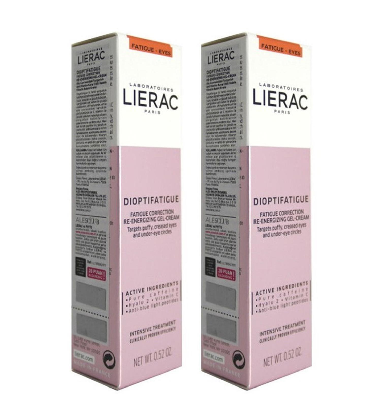 Lierac Dioptifatigue Re Energizing Gel Cream 15 ml pack of 2