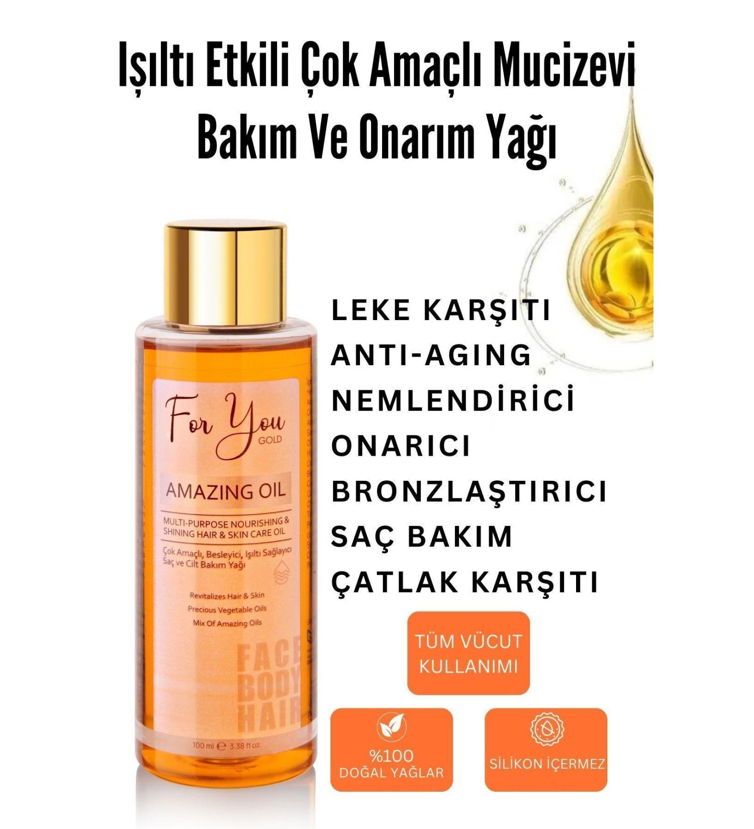 For You Gold Multi-Purpose Miraculous Care and Repair Oil with Shine Effect 100ml (For face-body-hair) Skin Care Oil - Buy Online on GoSupps.com
