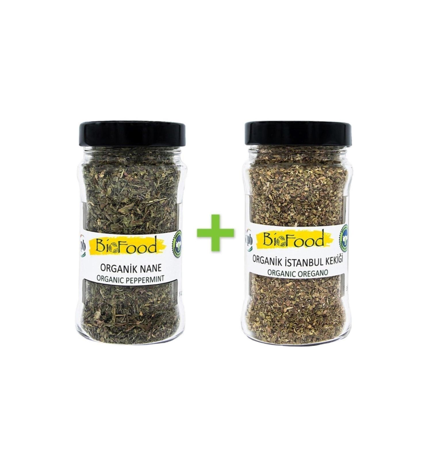 Biofood Organic Mint 50 G & Organic Istanbul Thyme 35 G