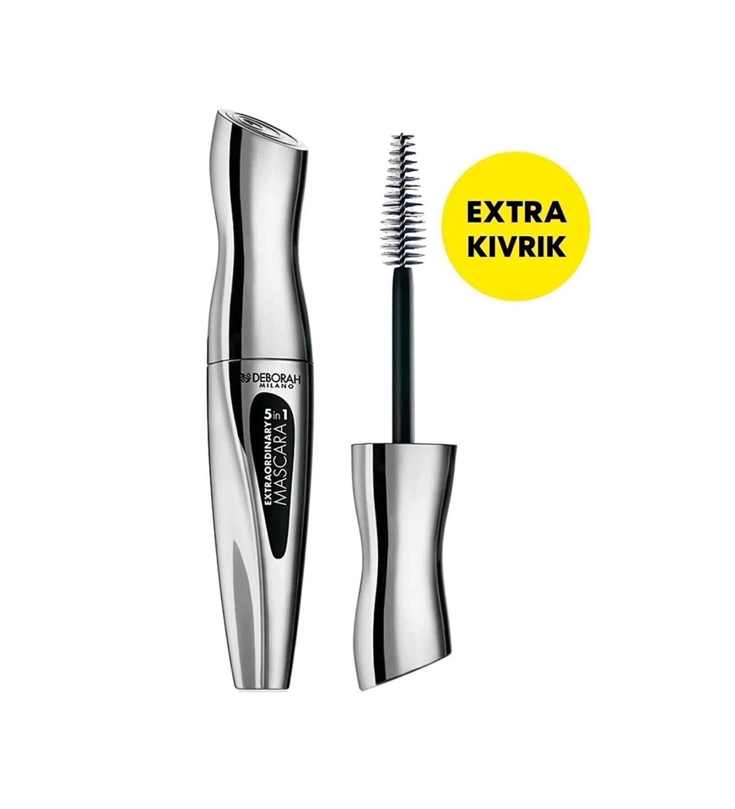 Deborah Personal Care Extraordinary 5 In 1 Black Mascara For Sensitive Eyes Long-lasting Formula