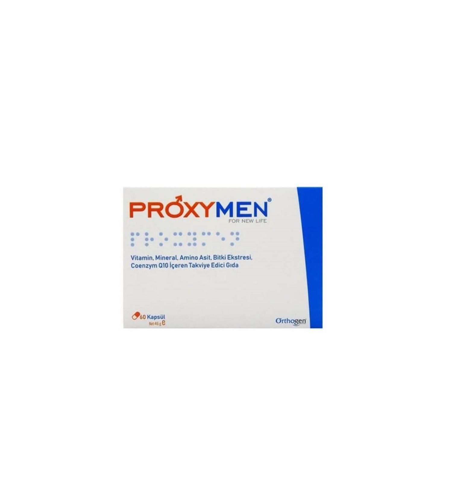 Orthogen Proxymen Vitamin Mineral Amino Acid Plant Extract Coenzyme Q10 Containing Supplementary Food 60 Caps