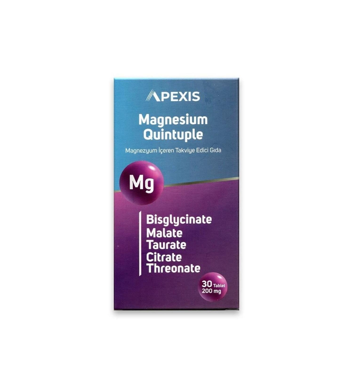 Apexis APEXIS MAGNESIUM QUINTUPLE 200 MG 30 TB