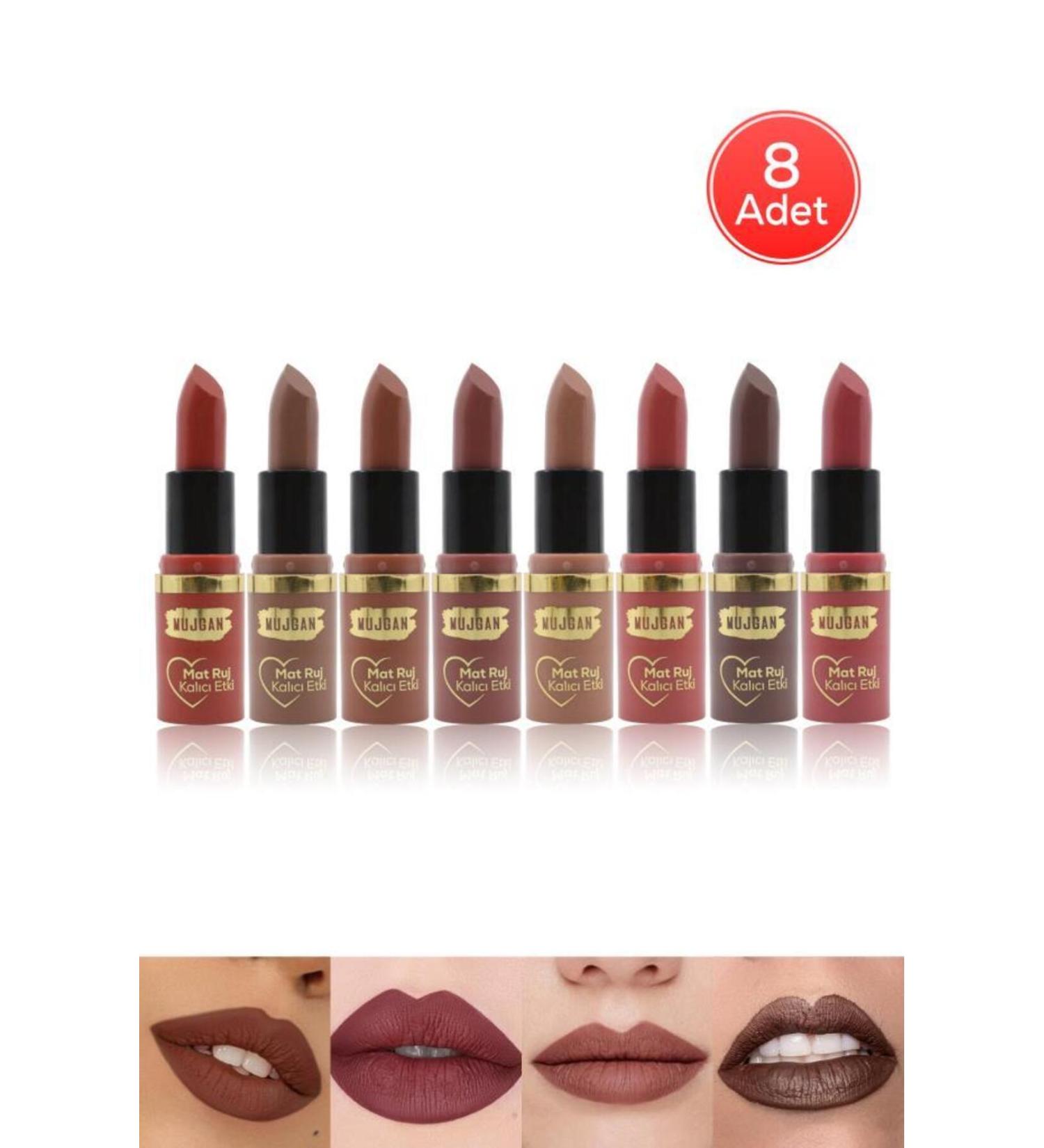 MUJGAN 8-Piece Permanent Matte Lipstick Set - Buy Online on GoSupps.com