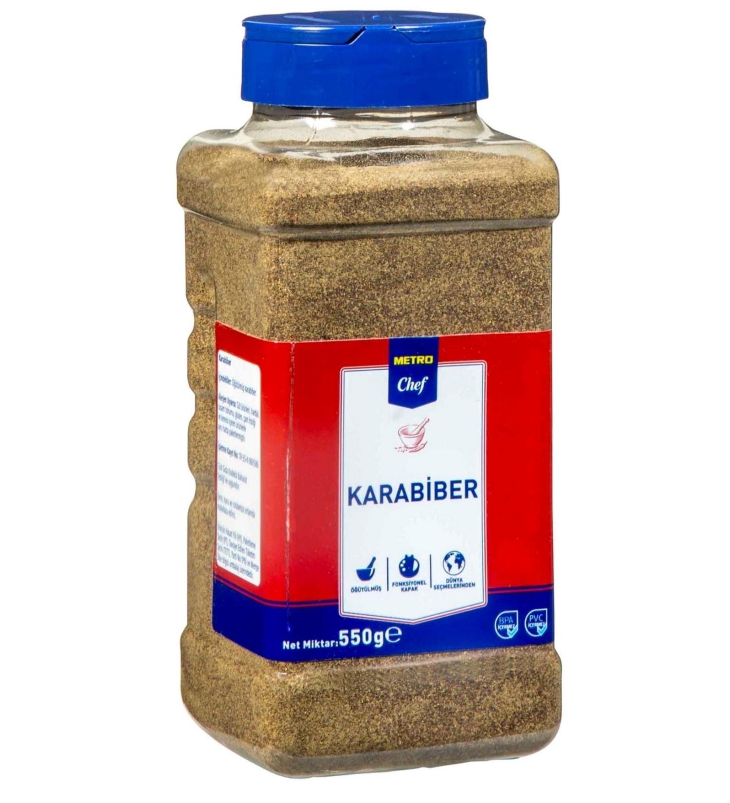 Metro Chef Black Pepper Ground 550 G