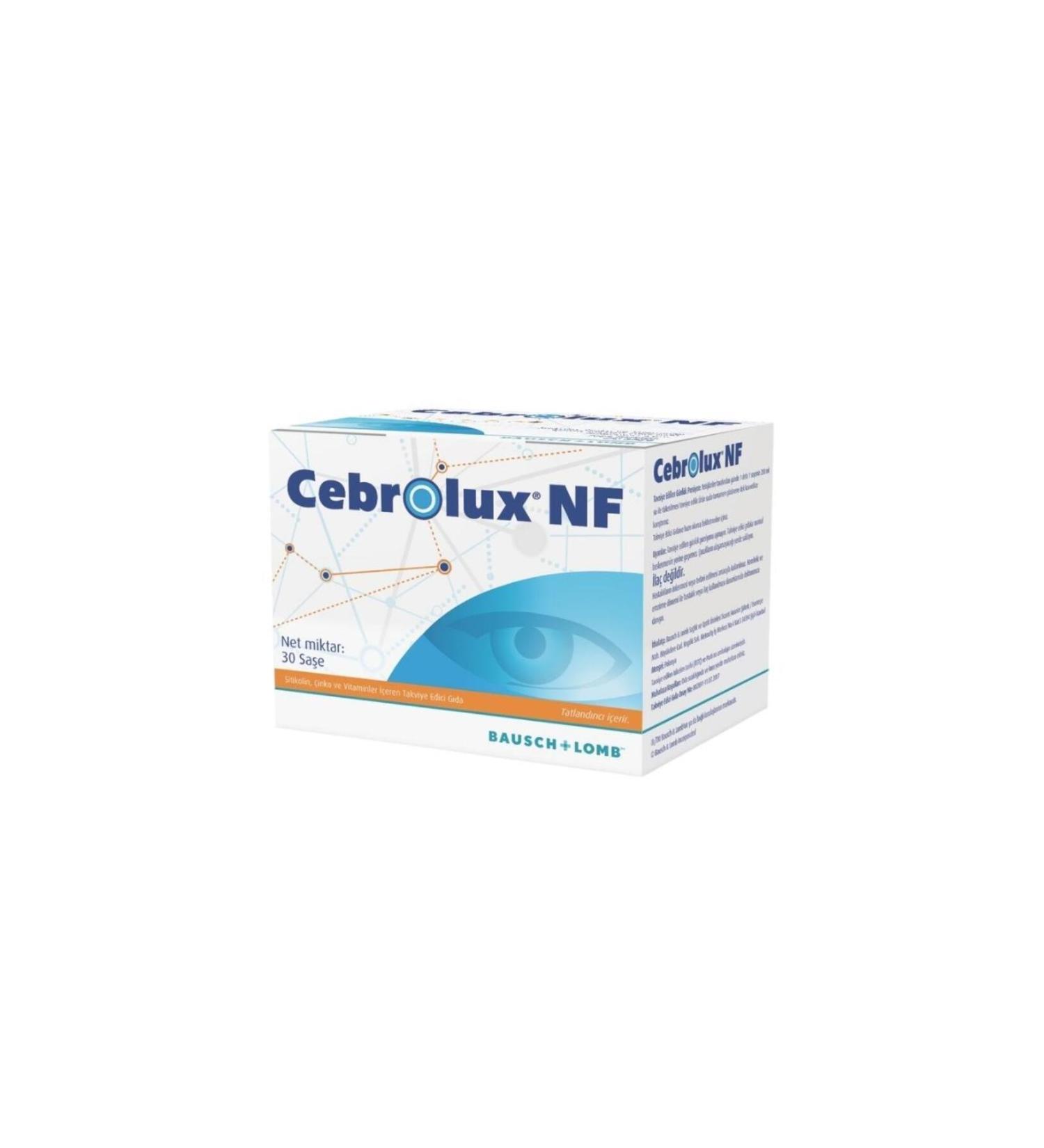 Bausch & Lomb Cebrolux Nf Citicoline Zinc and Vitamins Supplementary Food 30 Sachets