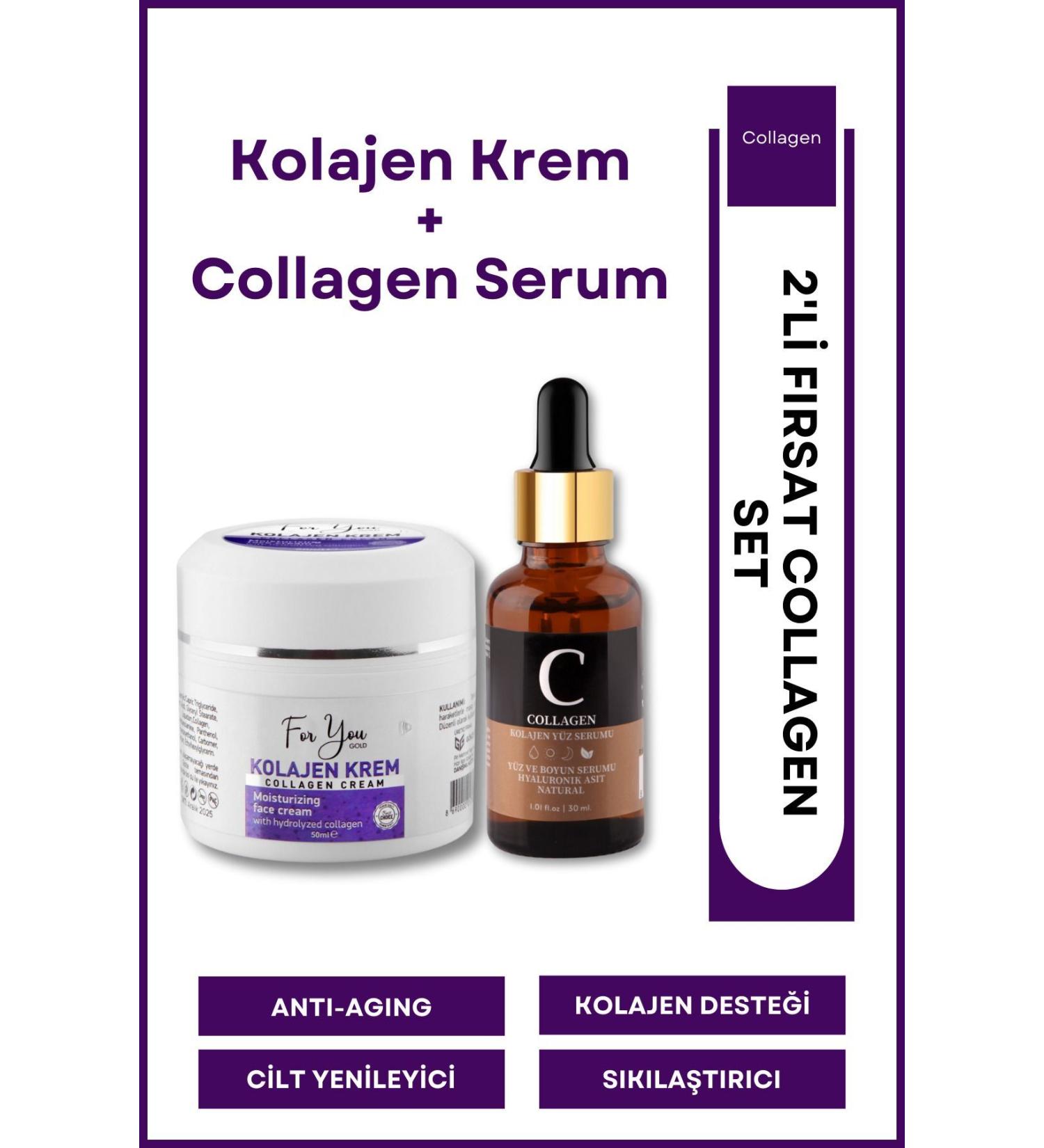 For You Gold Collagen Cream anti-aging anti-wrinkle repairing nourishing revitalizing Care Cream & collagen Serum - Buy Online on GoSupps.com