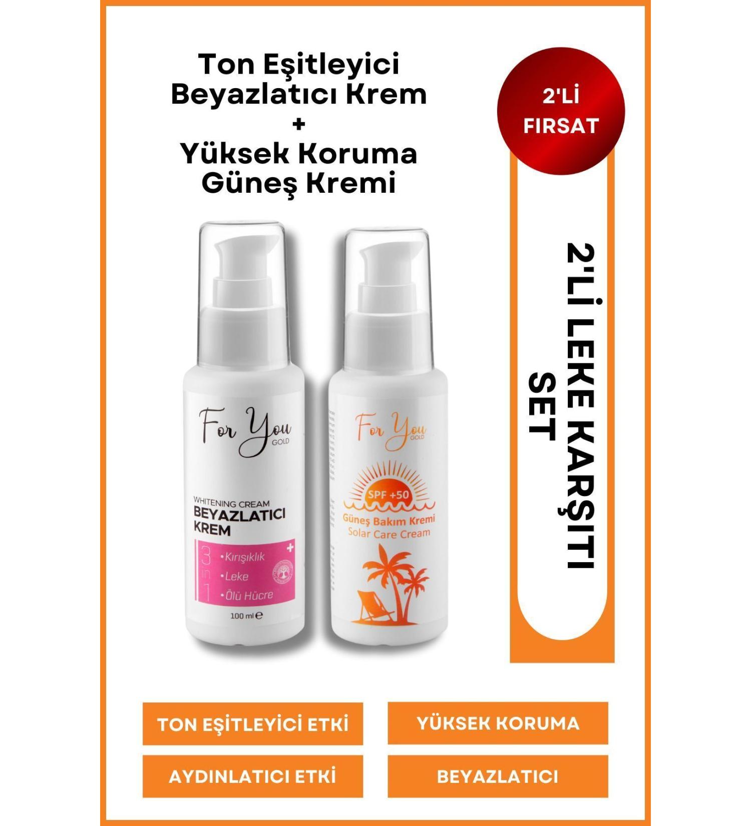 For You Gold 2-Piece Anti-Spot Set Tone Equalizer Whitening Cream and High Protection Sunscreen - Buy Online on GoSupps.com