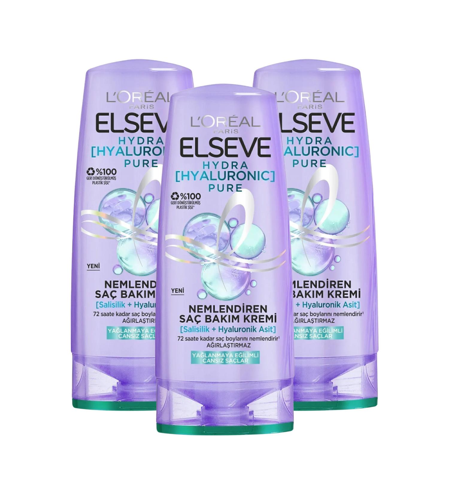 Elseve Loreal Paris Elseve Hydra Hyaluronic Pure Hair Cream 250 ml x 3 Pieces