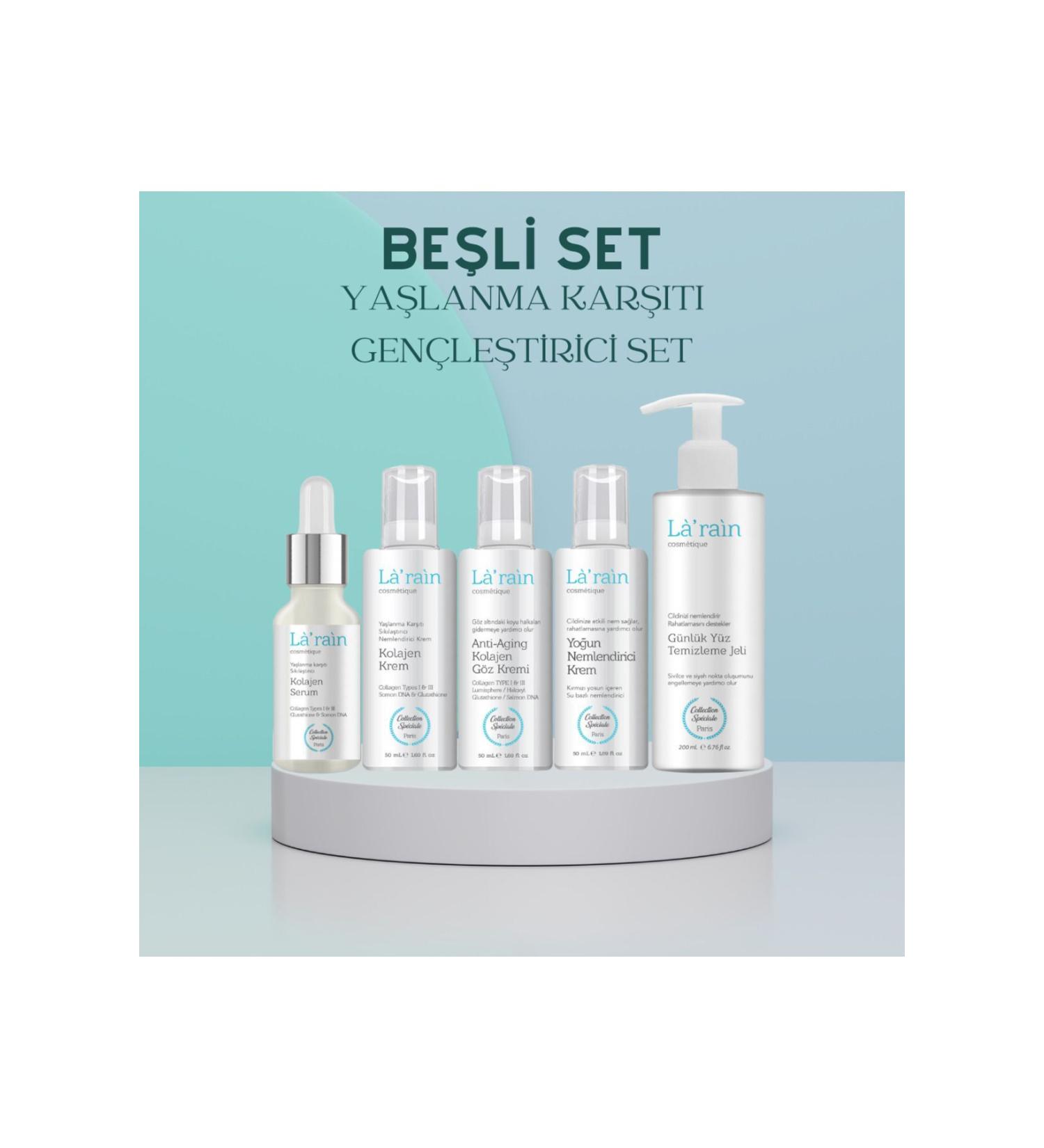 La rain Collagen Cream + Collagen Serum + Eye Cream + Intensive Moisturizer + Cleansing Gel (5 SET) - Buy Online on GoSupps.com