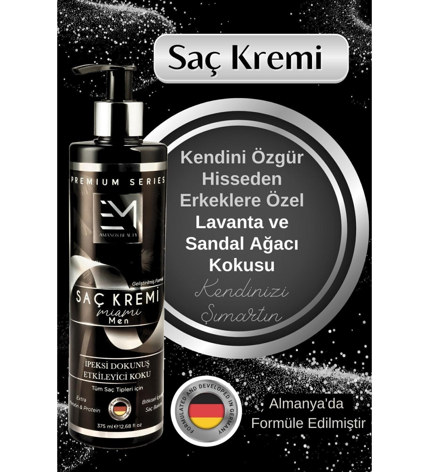 EM AMANOS BEAUTY Miami Fragrance - Men's Hair Care Cream - Contains Natural Keratin and Collagen - Prevents Hair Loss - Buy Online on GoSupps.com