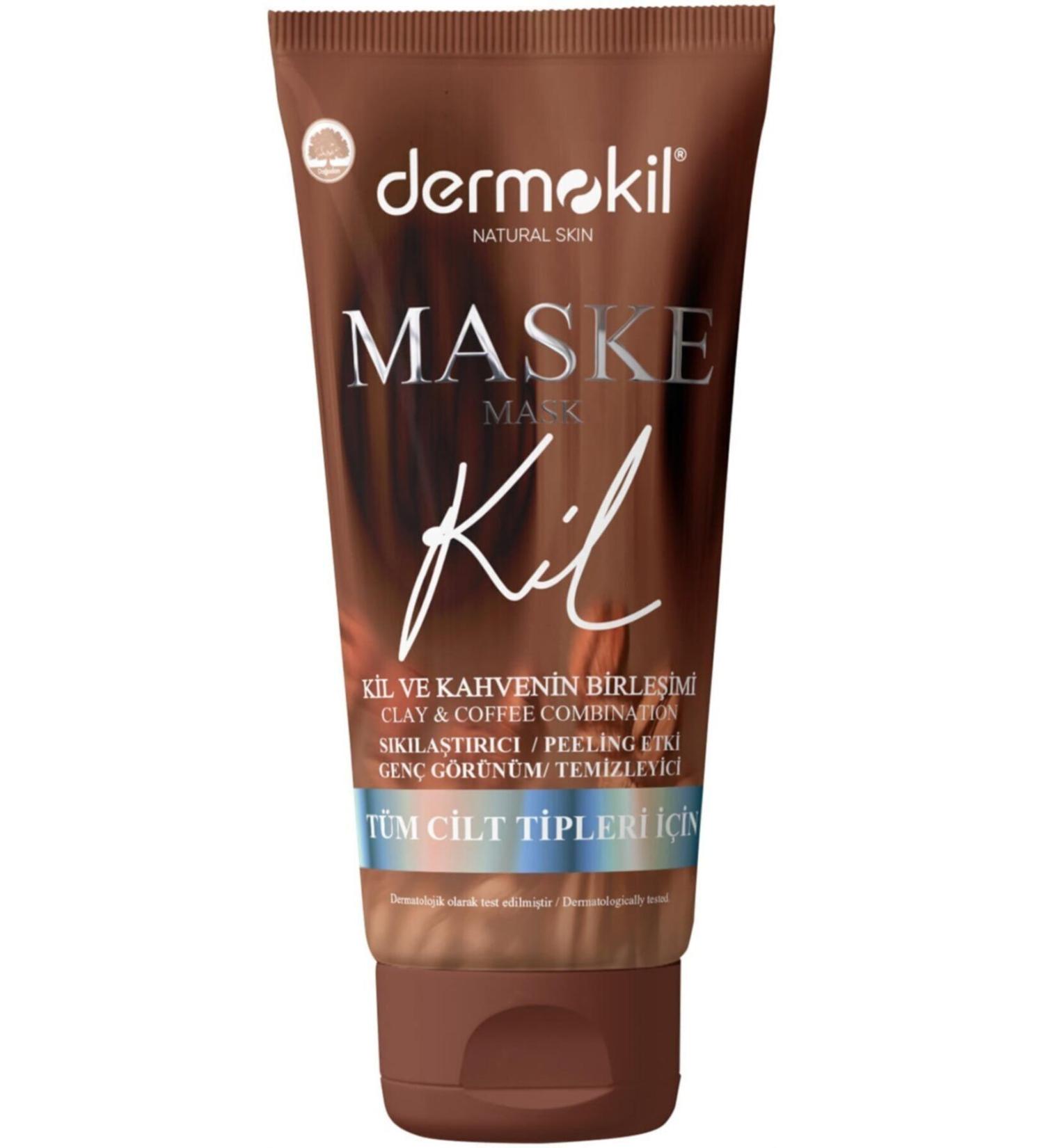 Dermokil Natural Skin Firming Face Mask with Clay and Coffee for a Younger Look 75 Ml