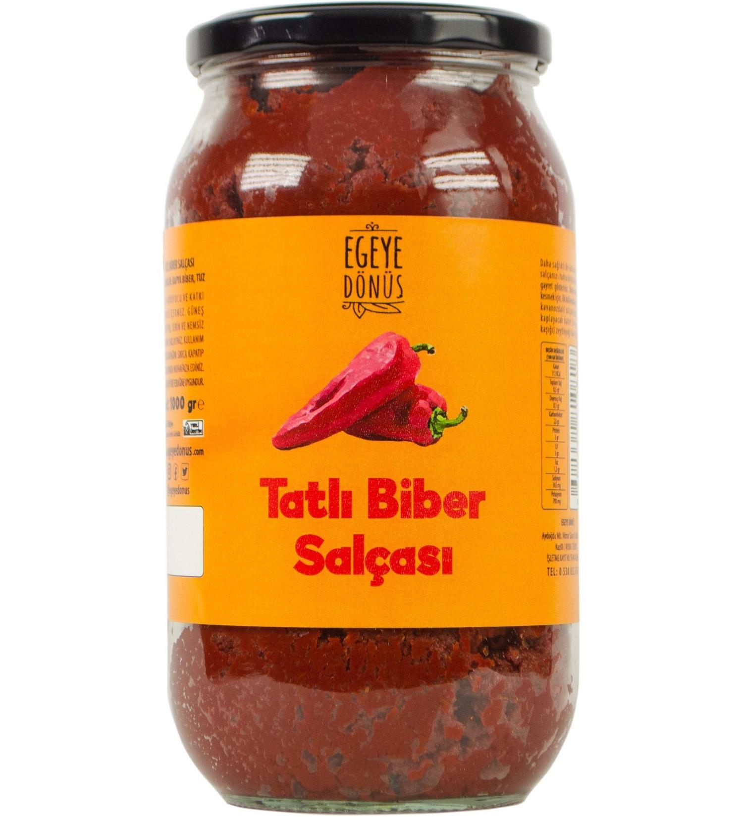 RETURN TO THE AEGEAN Local Homemade Sweet Pepper Paste Glass Jar-1kg (PRODUCED WITH TRADITIONAL METHOD DOES NOT CONTAIN ADDITIVES)