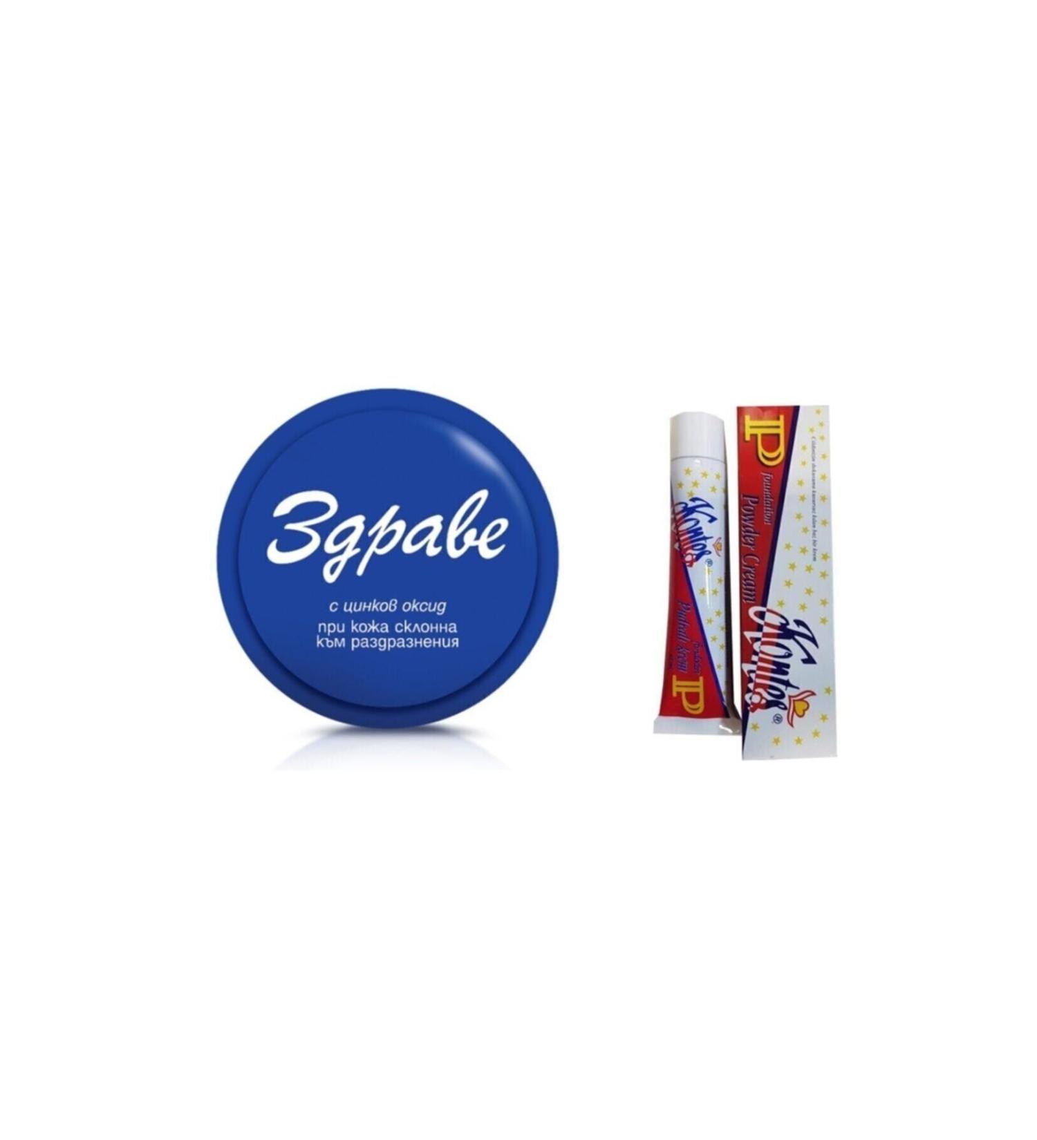 ZDRAVE Cream 30gr (bgpabe) Skin Cream Acne Blemish Cream + Kontes Powder Whitening Cream 45ml - Buy Online on GoSupps.com