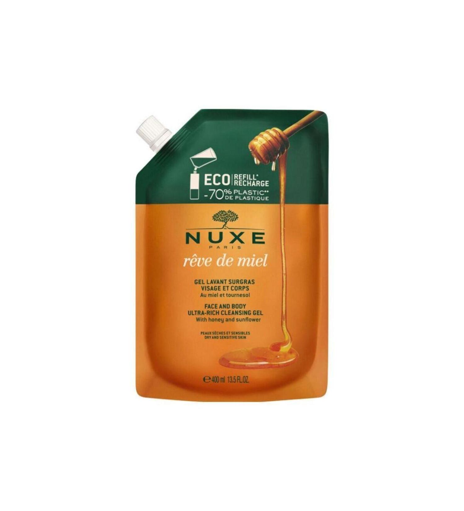 Nuxe Reve De Miel Face And Body Ultra Rich Cleansing Gel 400 ml - Refill - Buy Online on GoSupps.com