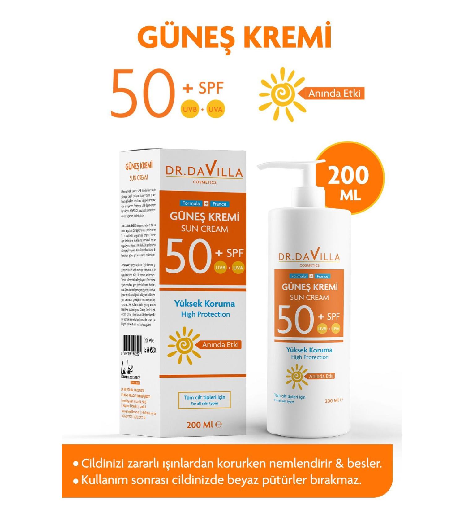 Dr.Davilla 200 ml. SPF 50+ SPOT Aloe Vera High Protection Face Sunscreen Photoderm - Buy Online on GoSupps.com