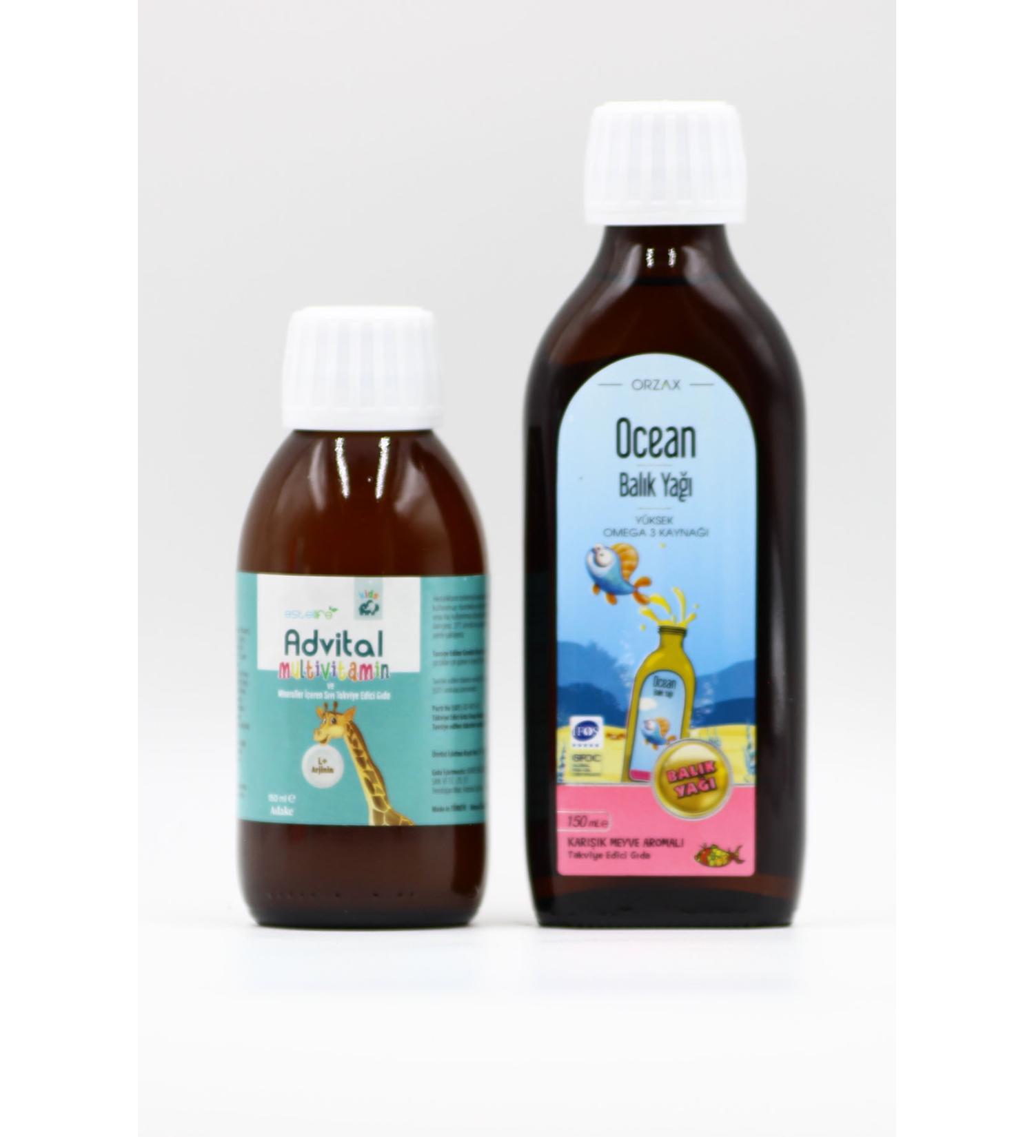 Ocean Fish Oil Mixed Fruit Flavor 150ml Advital Growth Supplement 150ml Syrup - Buy Online on GoSupps.com