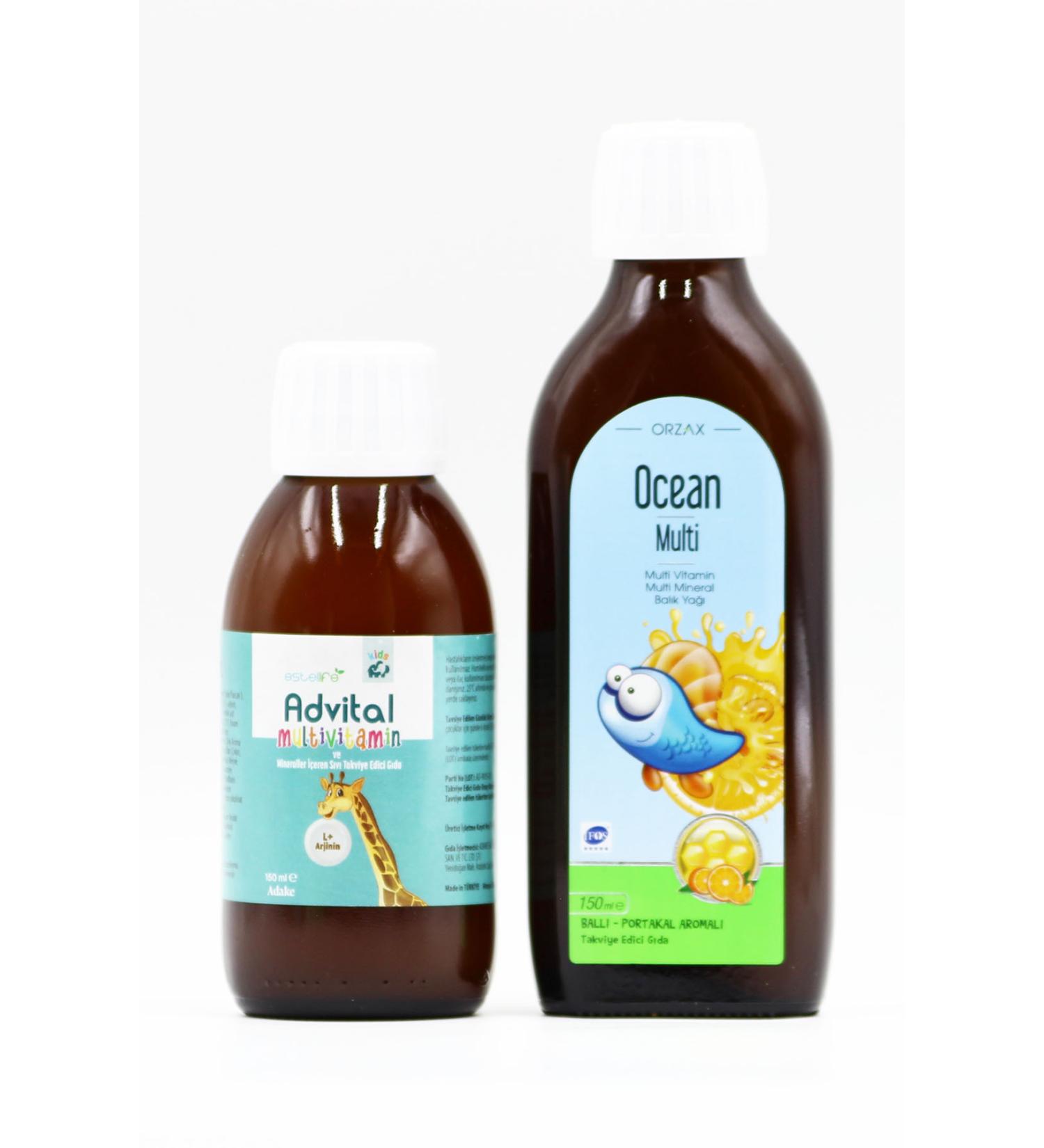 Ocean Multi Fish Oil Honey and Orange Flavor 150ml Advital Growth Supplement 150ml Syrup - Buy Online on GoSupps.com