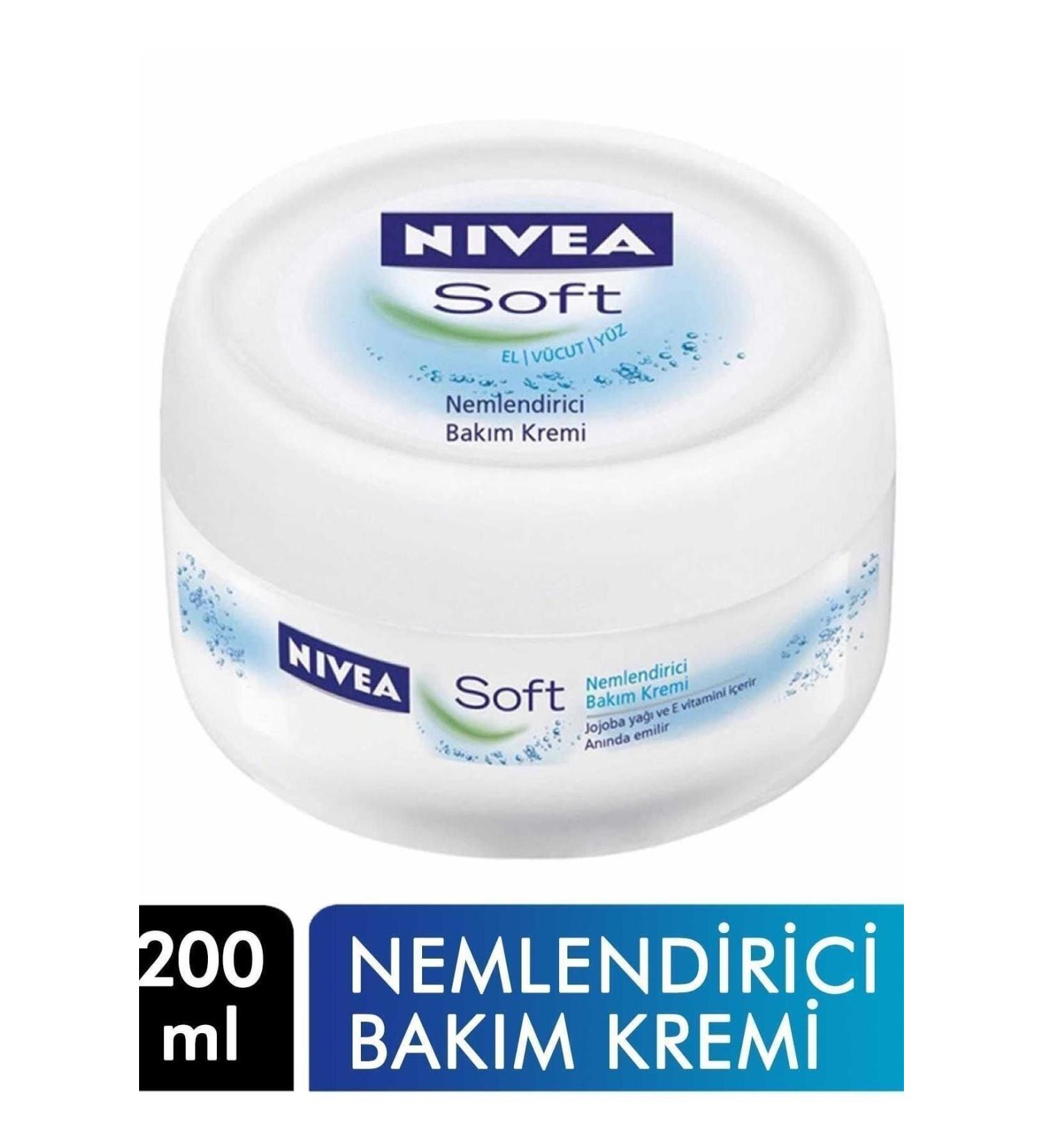 NIVEA Soft Hand Face Body Moisturizing Care Cream 200 Ml