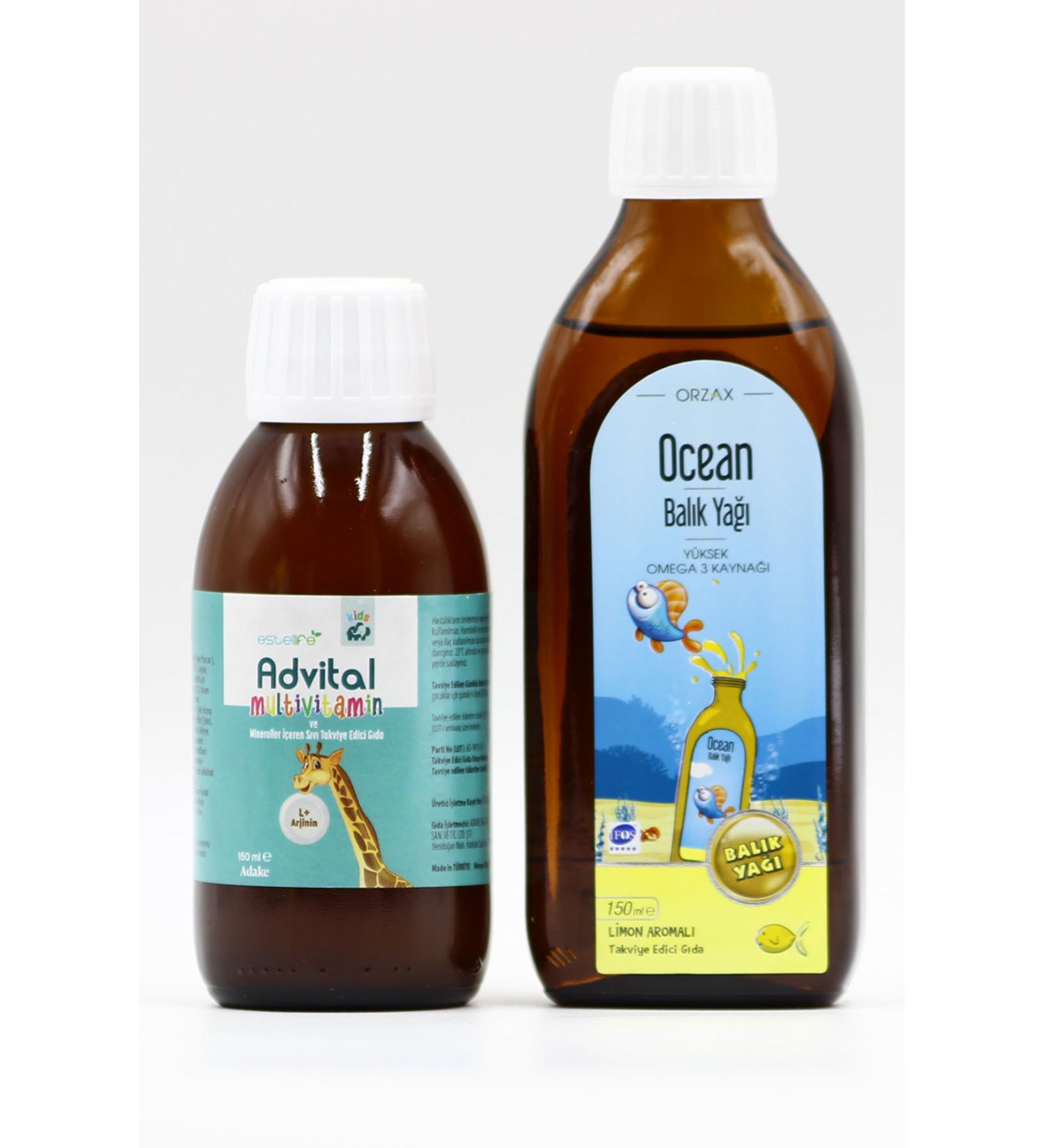 Ocean Fish Oil Lemon Flavor 150ml Advital Growth Supplement 150ml Syrup - Buy Online on GoSupps.com