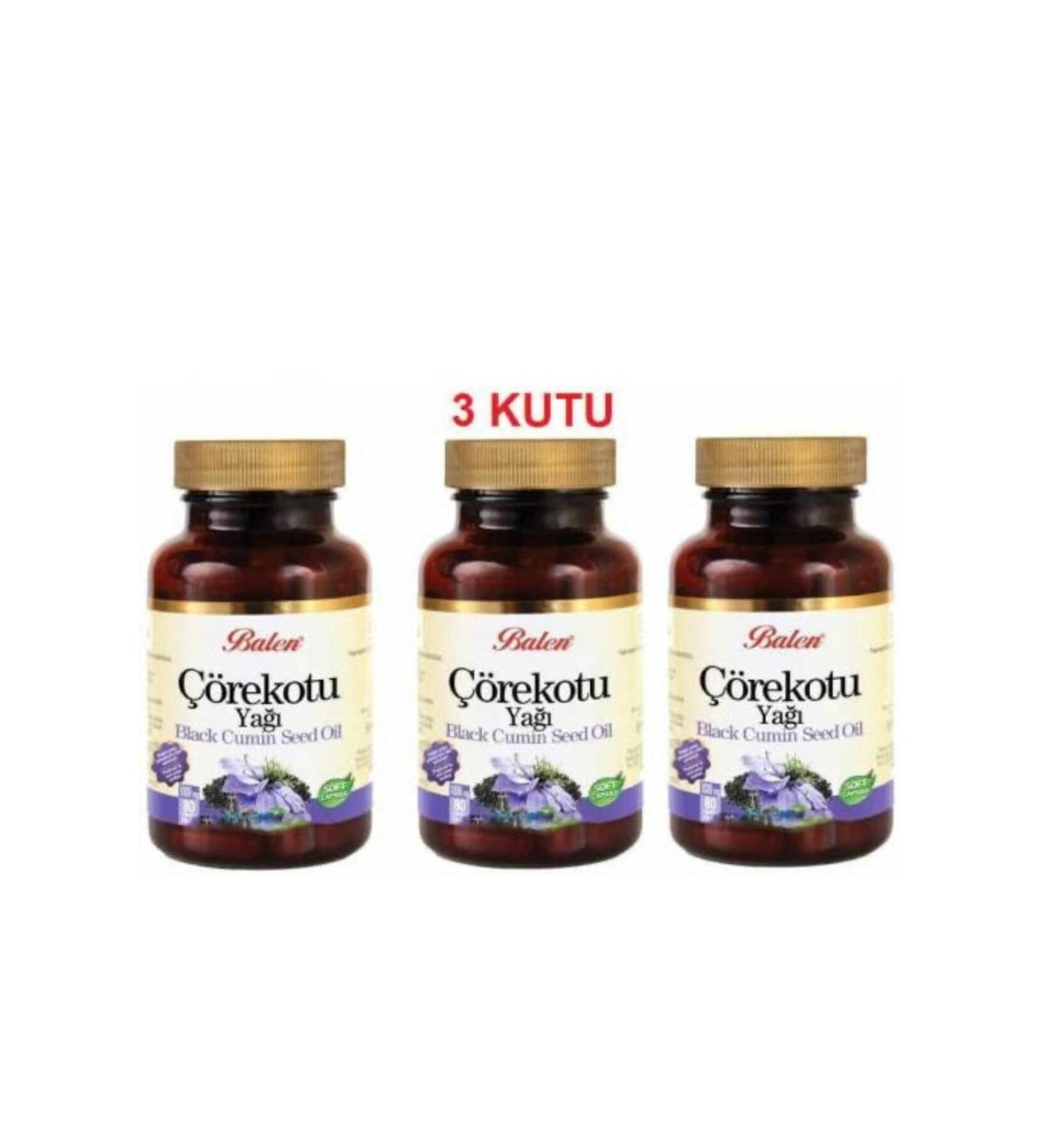 Balen 3 Pieces Black Cumin Oil Capsules 80 Capsules